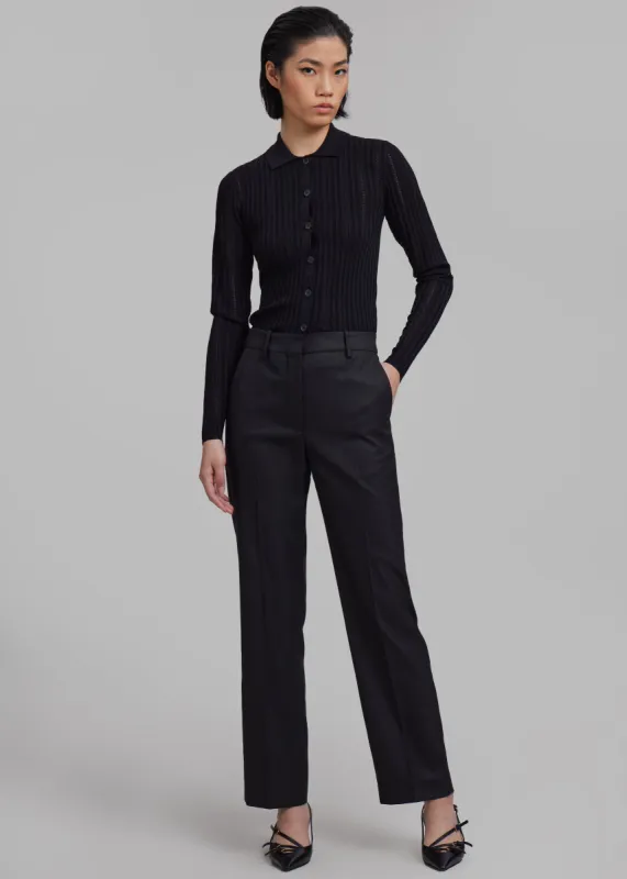 By Malene Birger Igda Straight Pants - Black sold by Frankie Shop