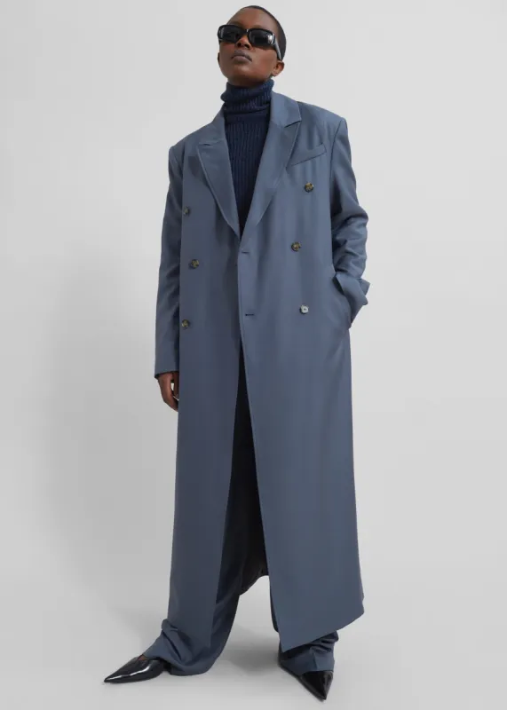 Loulou Studio Maisun Long Coat - Fjord Grey sold by Frankie Shop