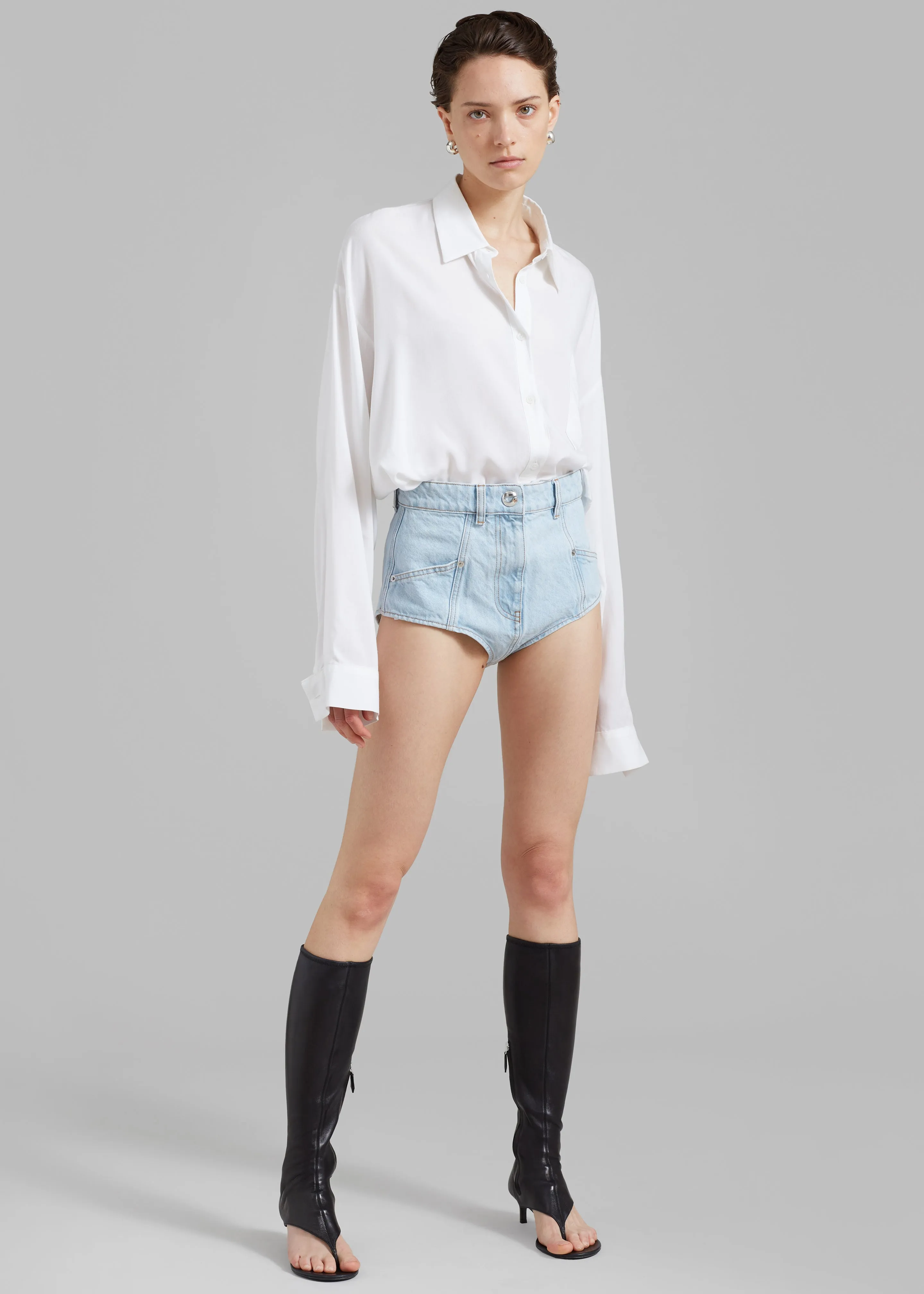 Coperni Denim High-Waisted Briefs - Ice Blue sold by Frankie Shop