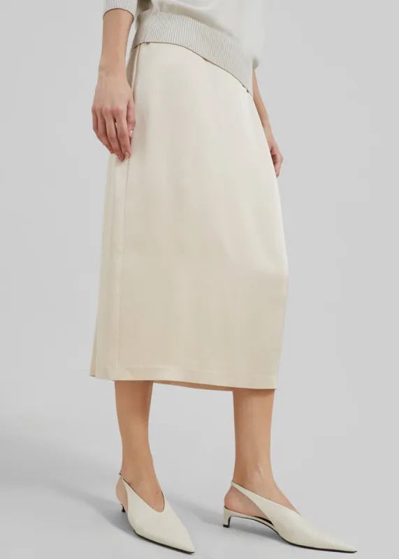 Lea Satin Midi Skirt - Ivory sold by Frankie Shop