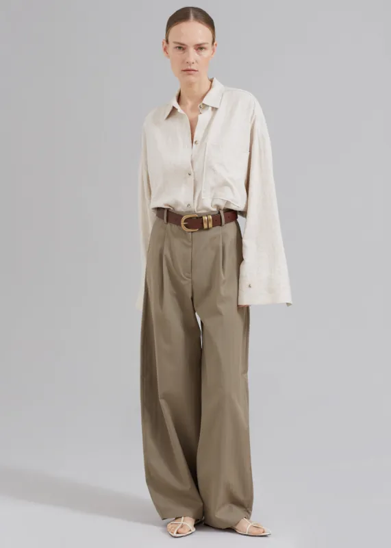 By Malene Birger Povilos High-Waisted Trousers - Fallen Rock sold by Frankie Shop