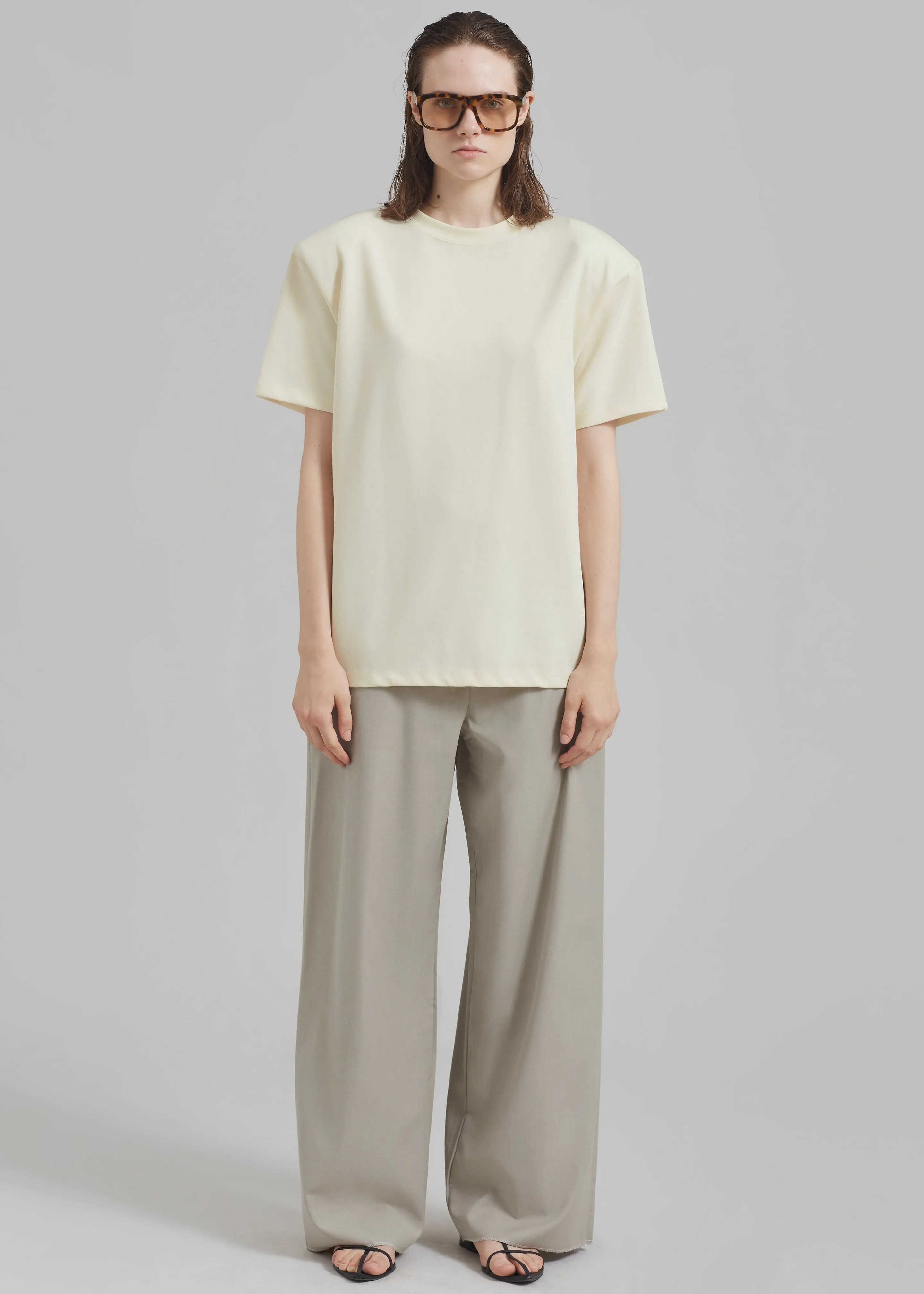 Rowen Padded Shoulder Tee - Cream sold by Frankie Shop product image thumbnail 4
