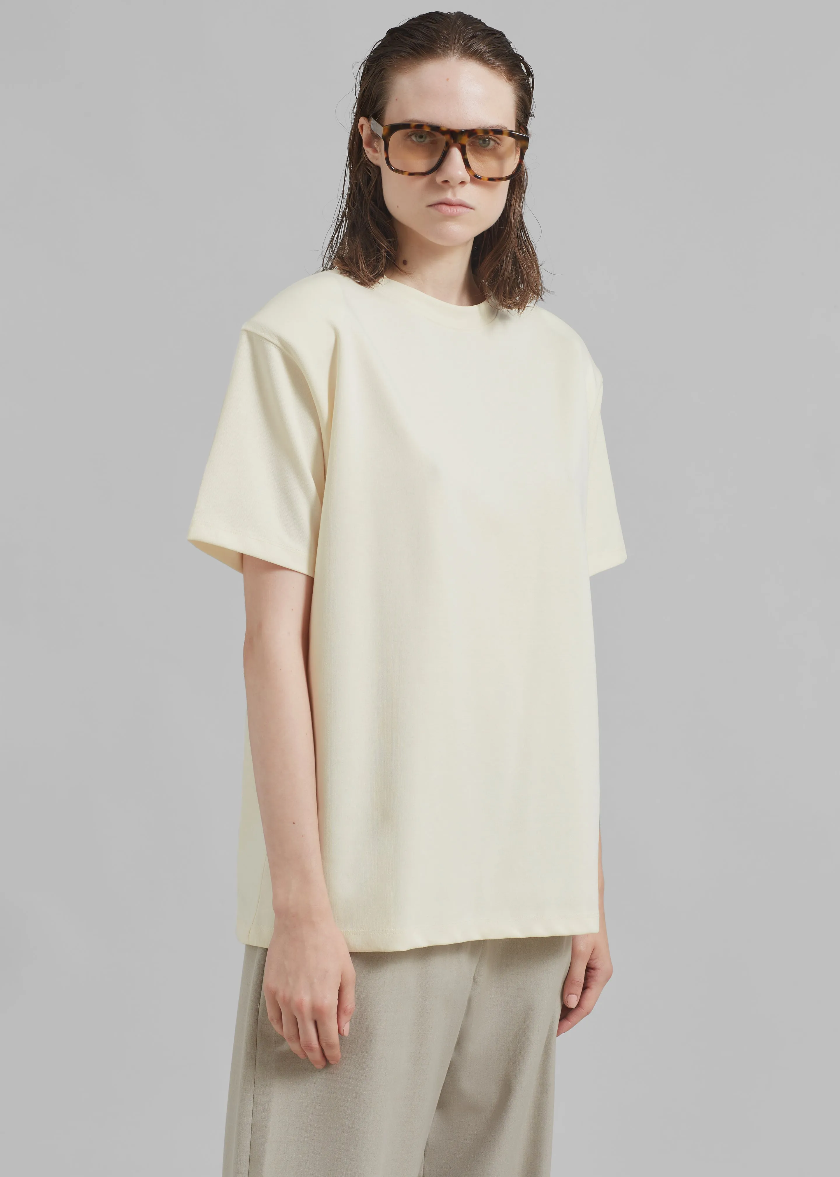Rowen Padded Shoulder Tee - Cream sold by Frankie Shop product image thumbnail 5