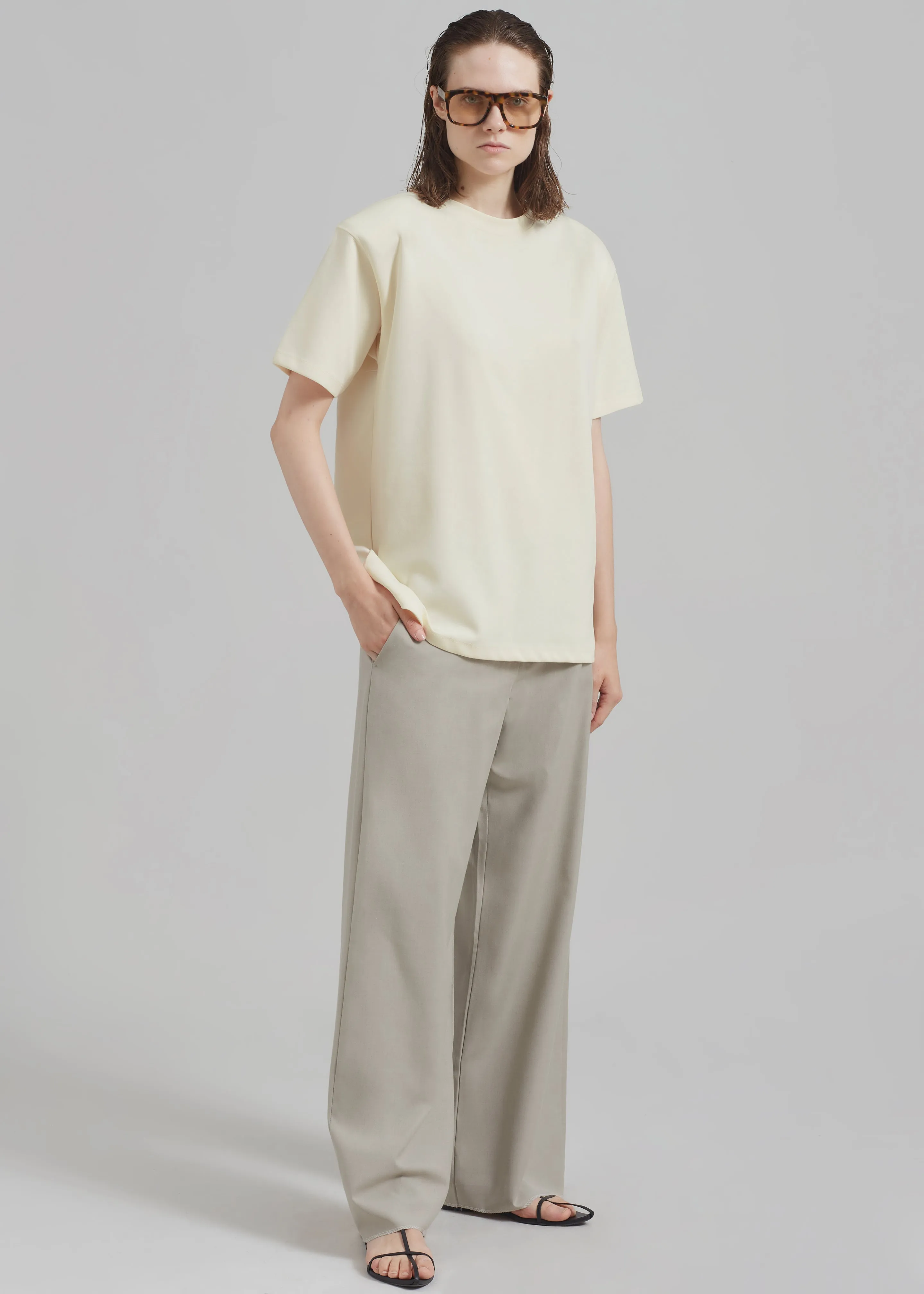 Rowen Padded Shoulder Tee - Cream sold by Frankie Shop product image thumbnail 2