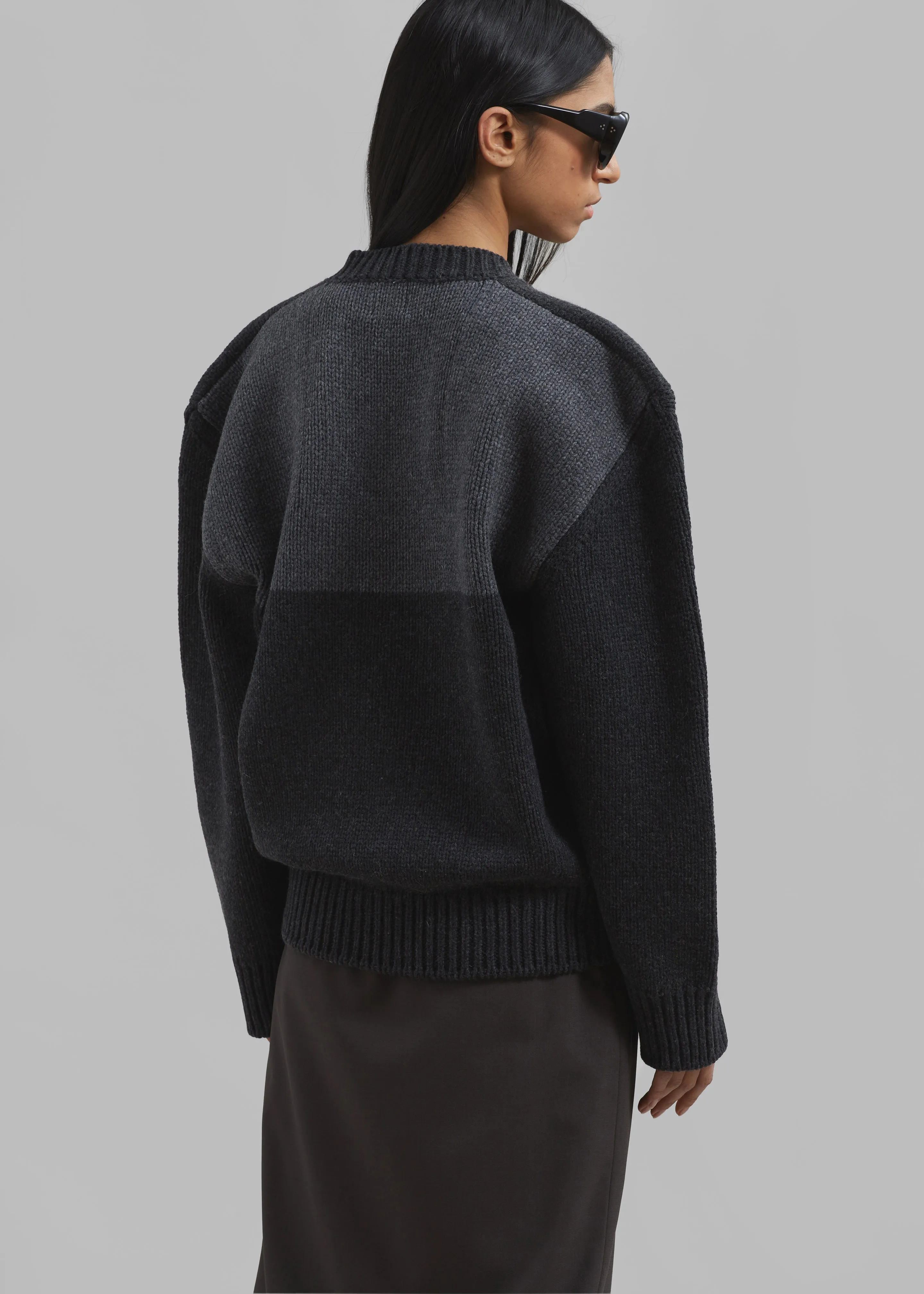 Edina Two Tone Wool Sweater - Charcoal sold by Frankie Shop product image thumbnail 2