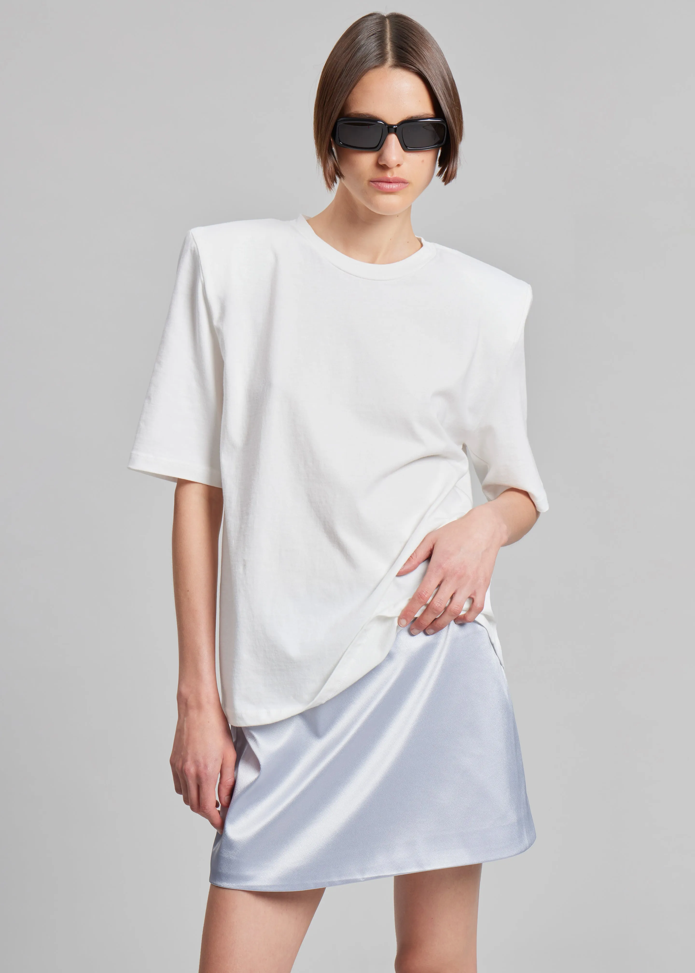 Jinan Silky Mini Skirt - Silver sold by Frankie Shop product image thumbnail 5