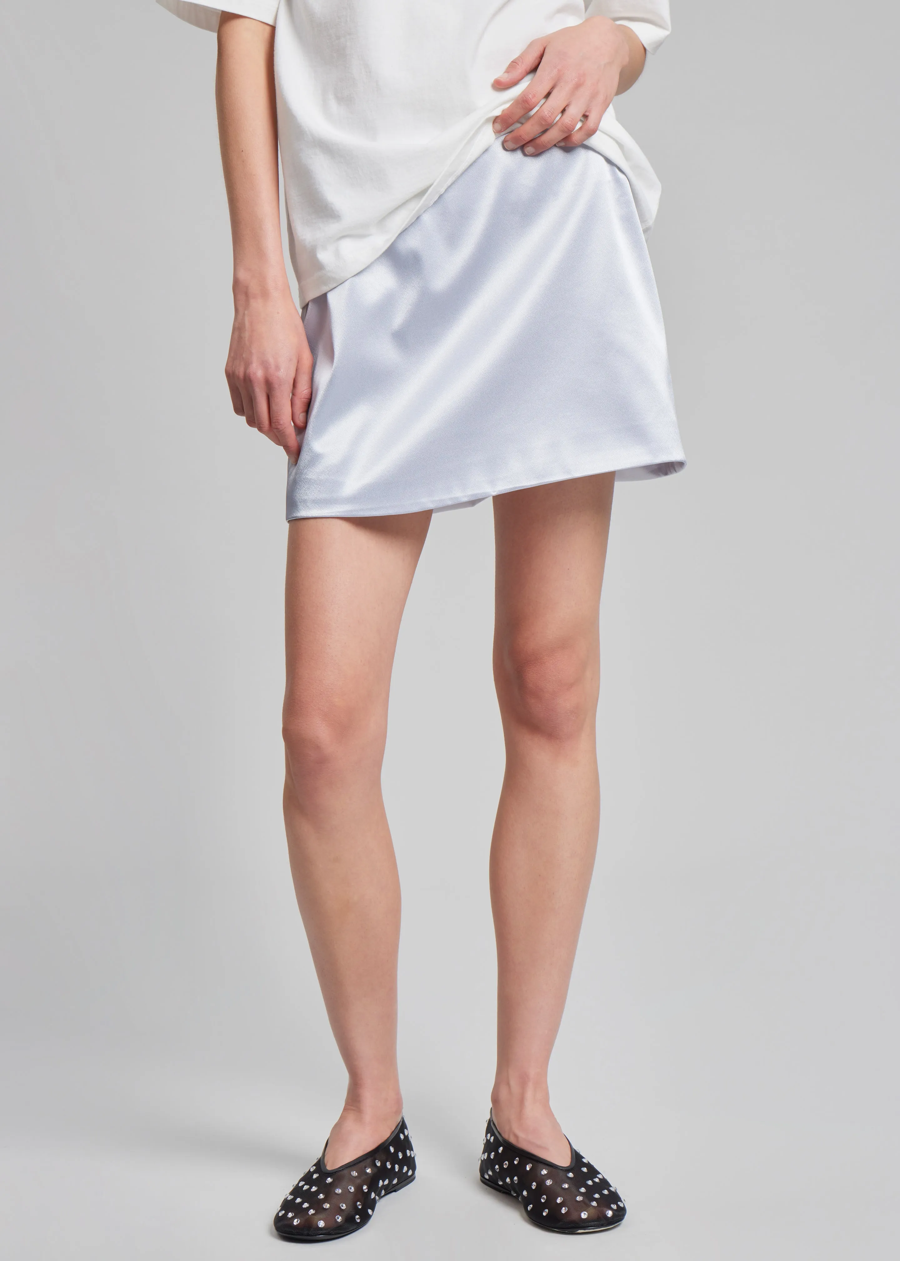 Jinan Silky Mini Skirt - Silver sold by Frankie Shop product image thumbnail 4