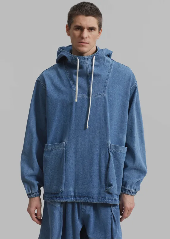 Cliff Denim Hoodie - Worn Wash sold by Frankie Shop