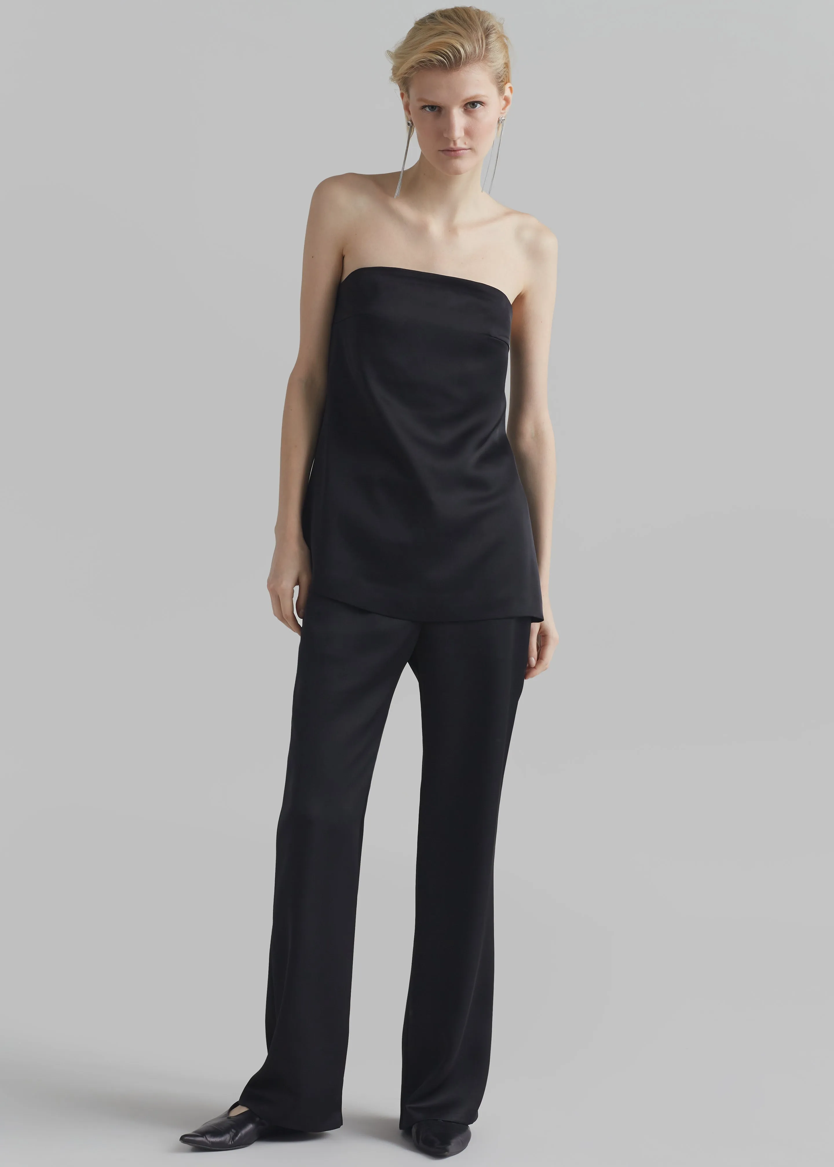 Kit Satin Trousers - Black sold by Frankie Shop