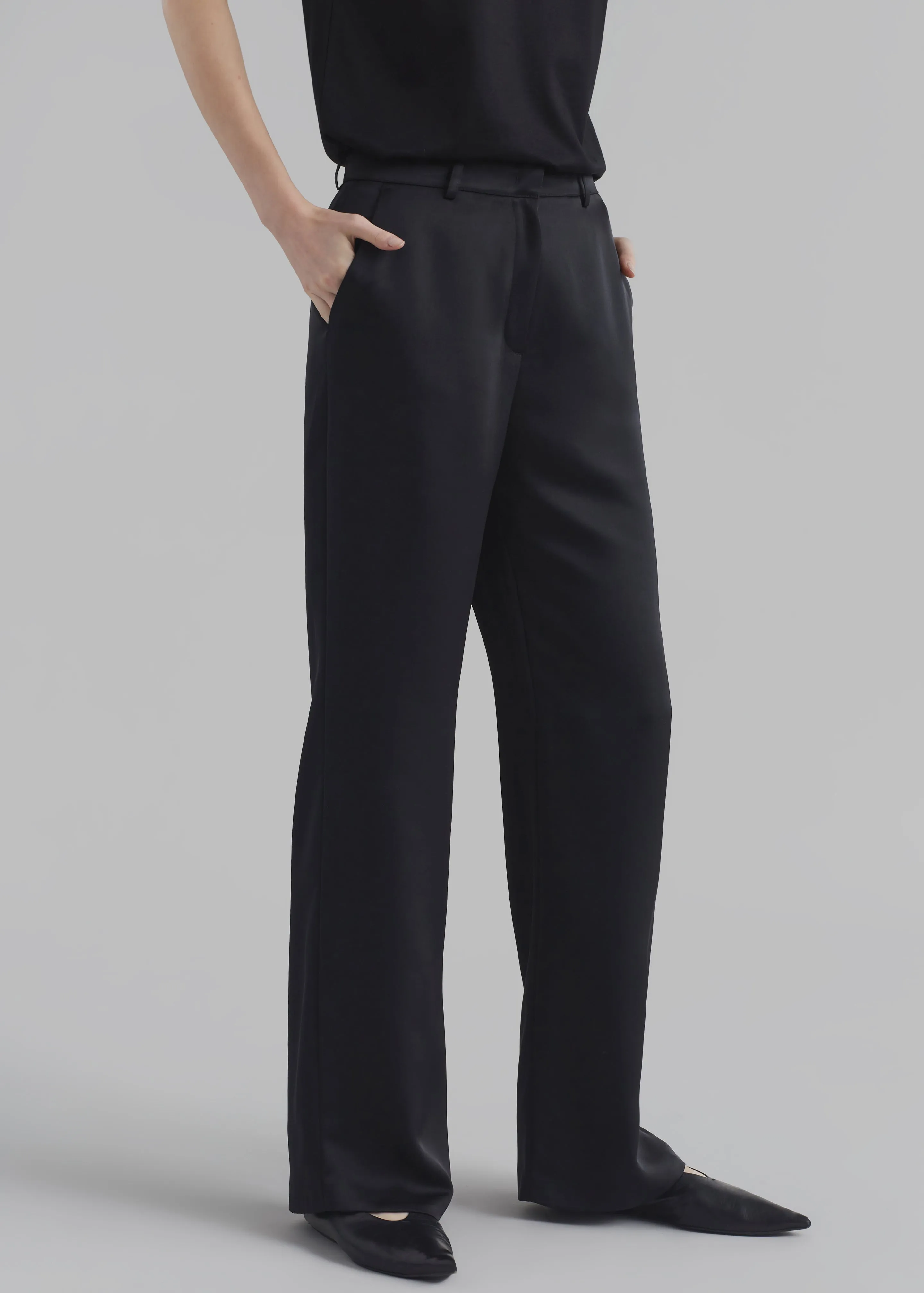 Kit Satin Trousers - Black sold by Frankie Shop product image thumbnail 4