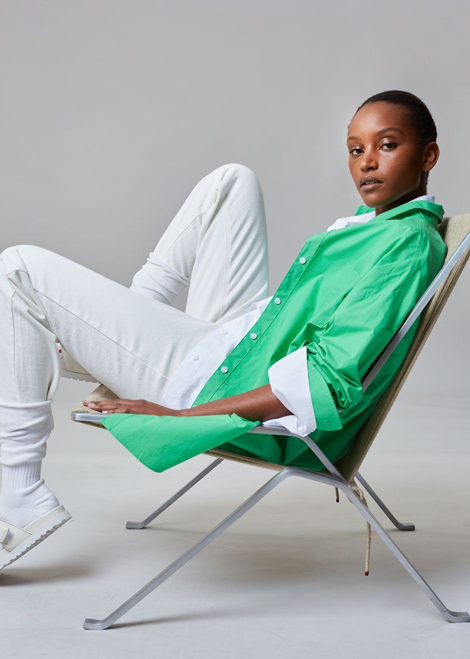 Melody Oversized Cotton Shirt - Island Green sold by Frankie Shop product image thumbnail 5