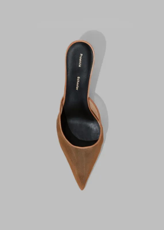 Proenza Schouler Spike Mules in Tulle Mesh - Birch sold by Frankie Shop