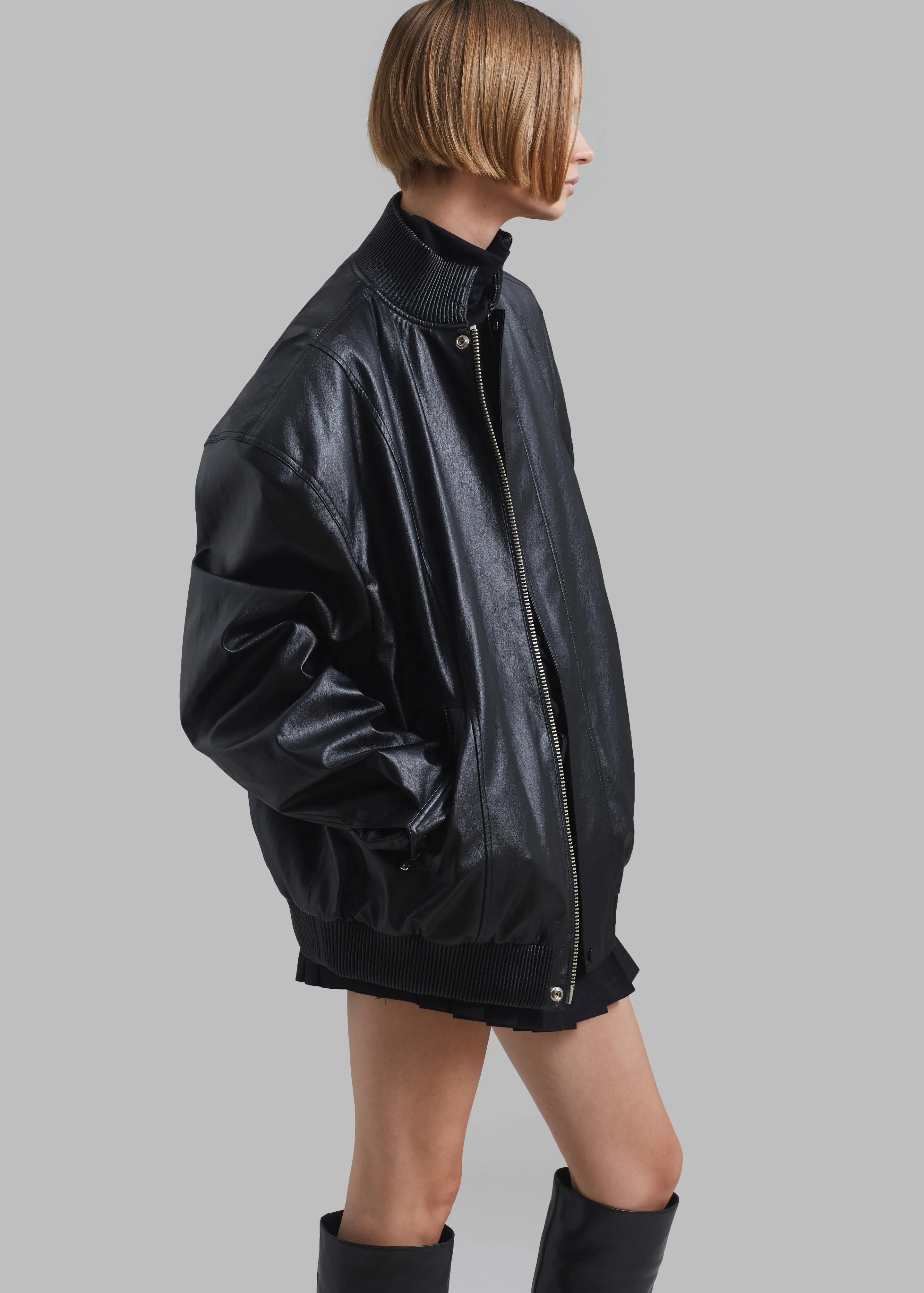 Jude Faux Leather Jacket - Black sold by Frankie Shop
