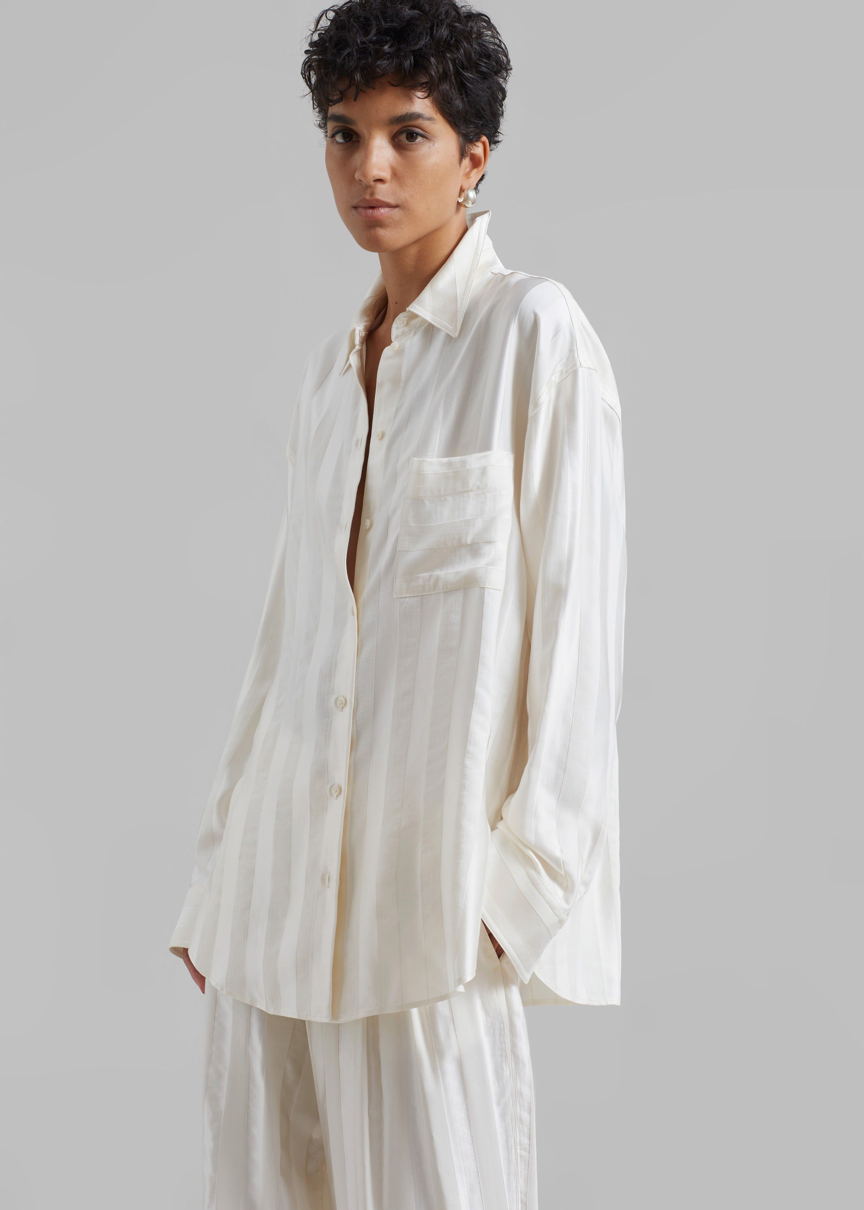 Loulou Studio Grant Shirt - Ivory sold by Frankie Shop product image thumbnail 6