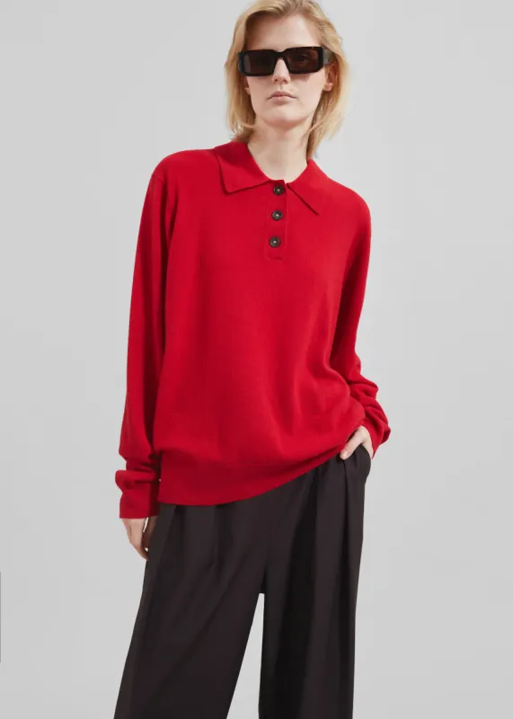 The Garment Como Polo - Red sold by Frankie Shop