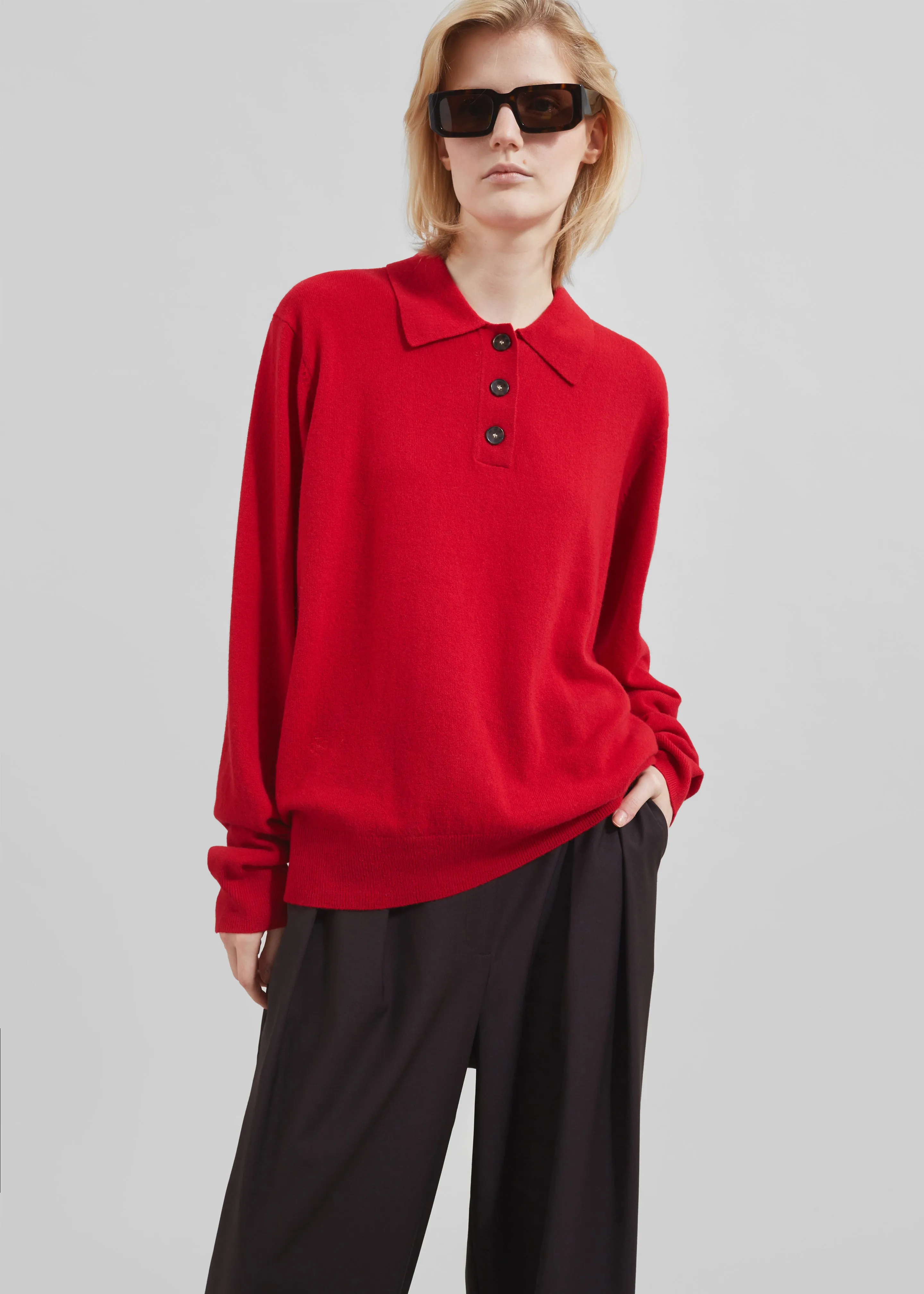 The Garment Como Polo - Red sold by Frankie Shop