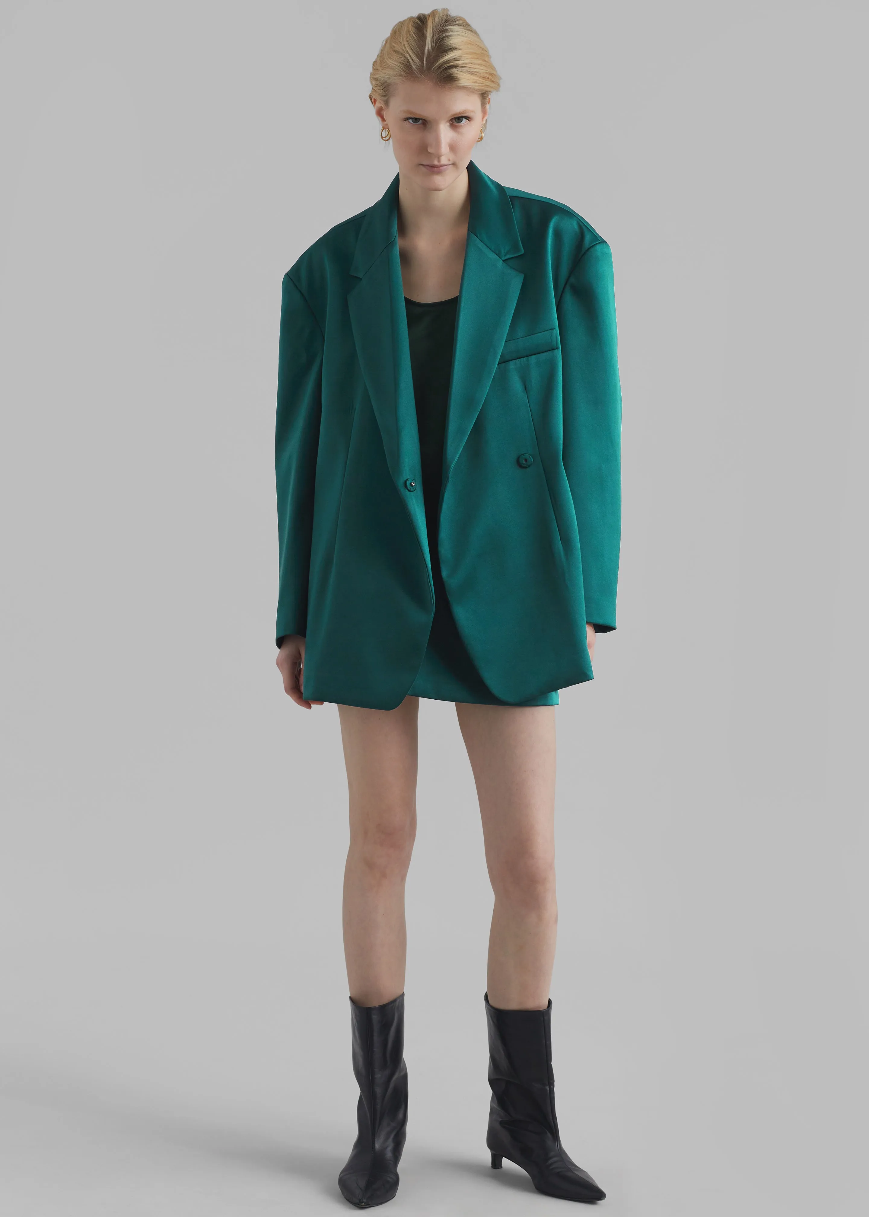 Jo Satin Blazer - Deep Teal sold by Frankie Shop product image thumbnail 5