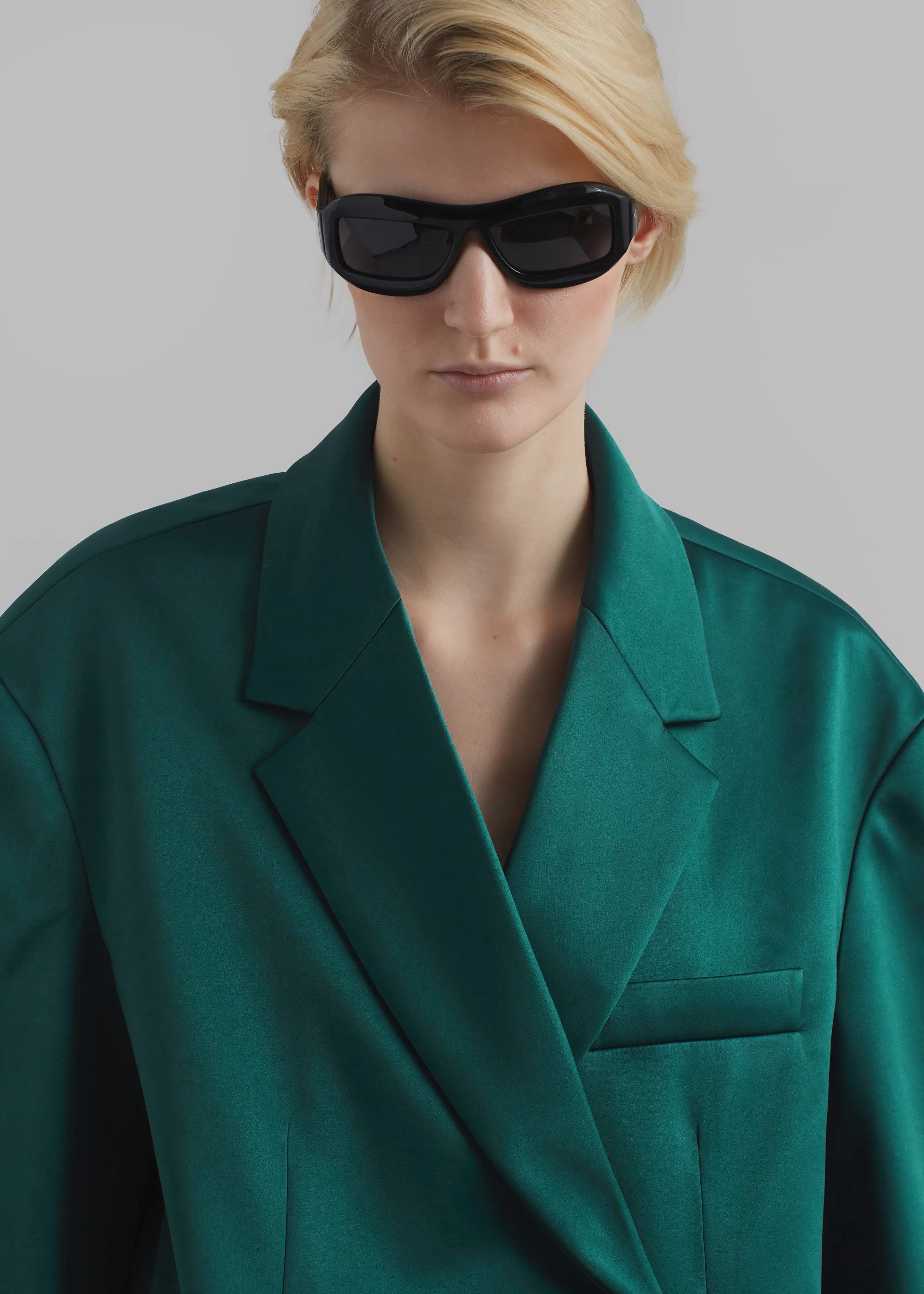 Jo Satin Blazer - Deep Teal sold by Frankie Shop product image thumbnail 3