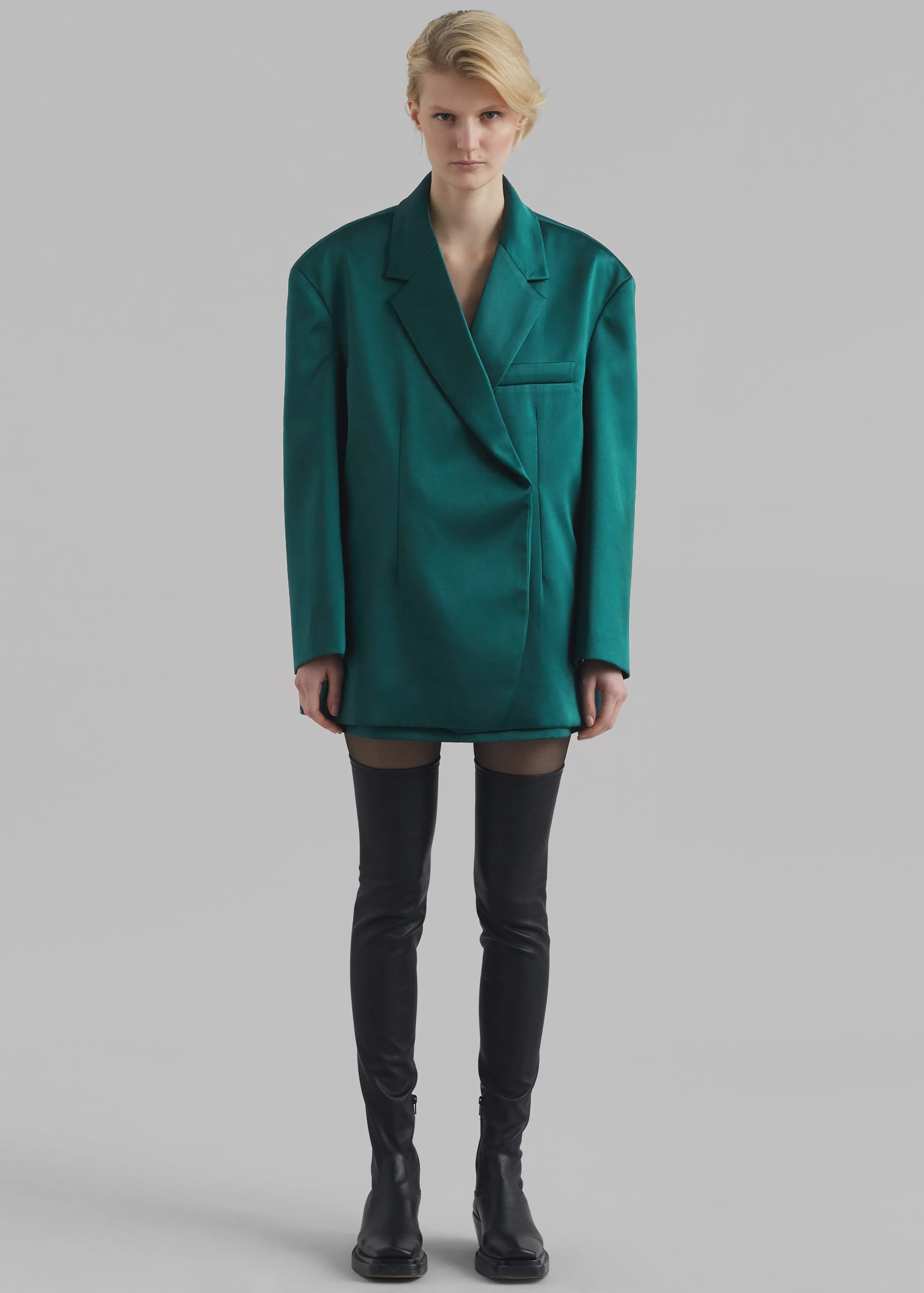 Jo Satin Blazer - Deep Teal sold by Frankie Shop product image thumbnail 2