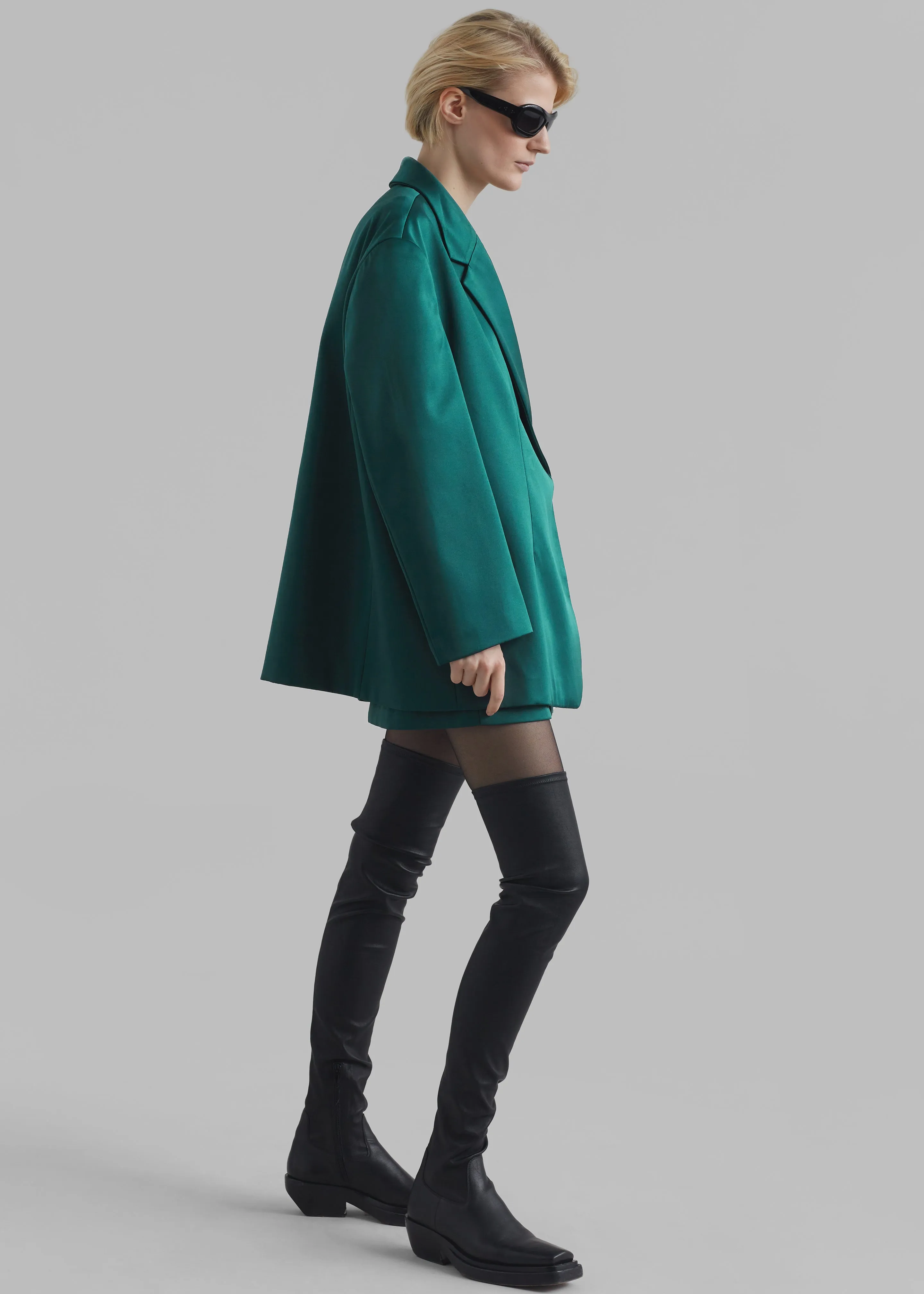 Jo Satin Blazer - Deep Teal sold by Frankie Shop product image thumbnail 4