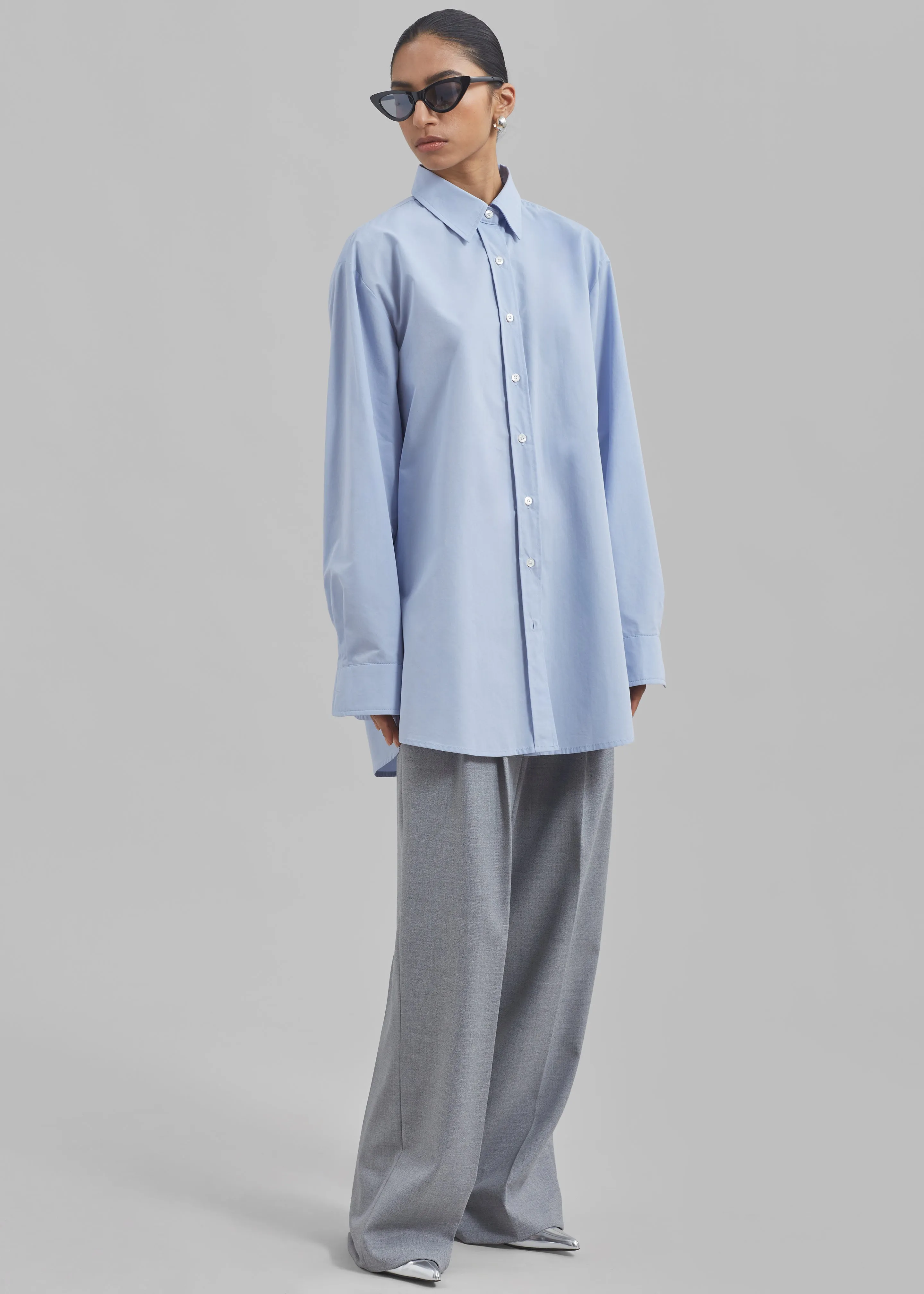 Archie Shirt Dress - Light Blue sold by Frankie Shop product image thumbnail 3