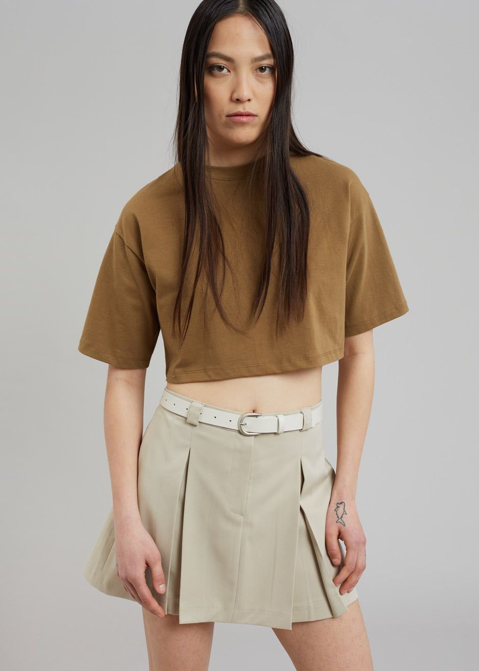 Karina Cropped T-Shirt - Olive sold by Frankie Shop product image thumbnail 4