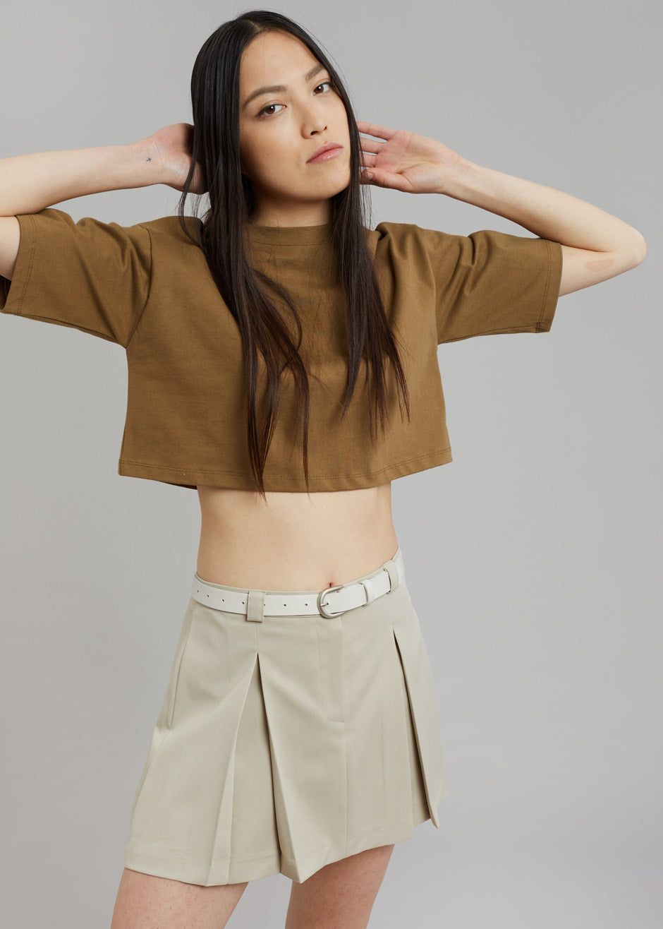 Karina Cropped T-Shirt - Olive sold by Frankie Shop product image thumbnail 5