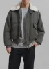 Casen Shearling Collar Bomber - Khaki sold by Frankie Shop