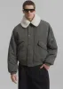 Casen Shearling Collar Bomber - Khaki sold by Frankie Shop