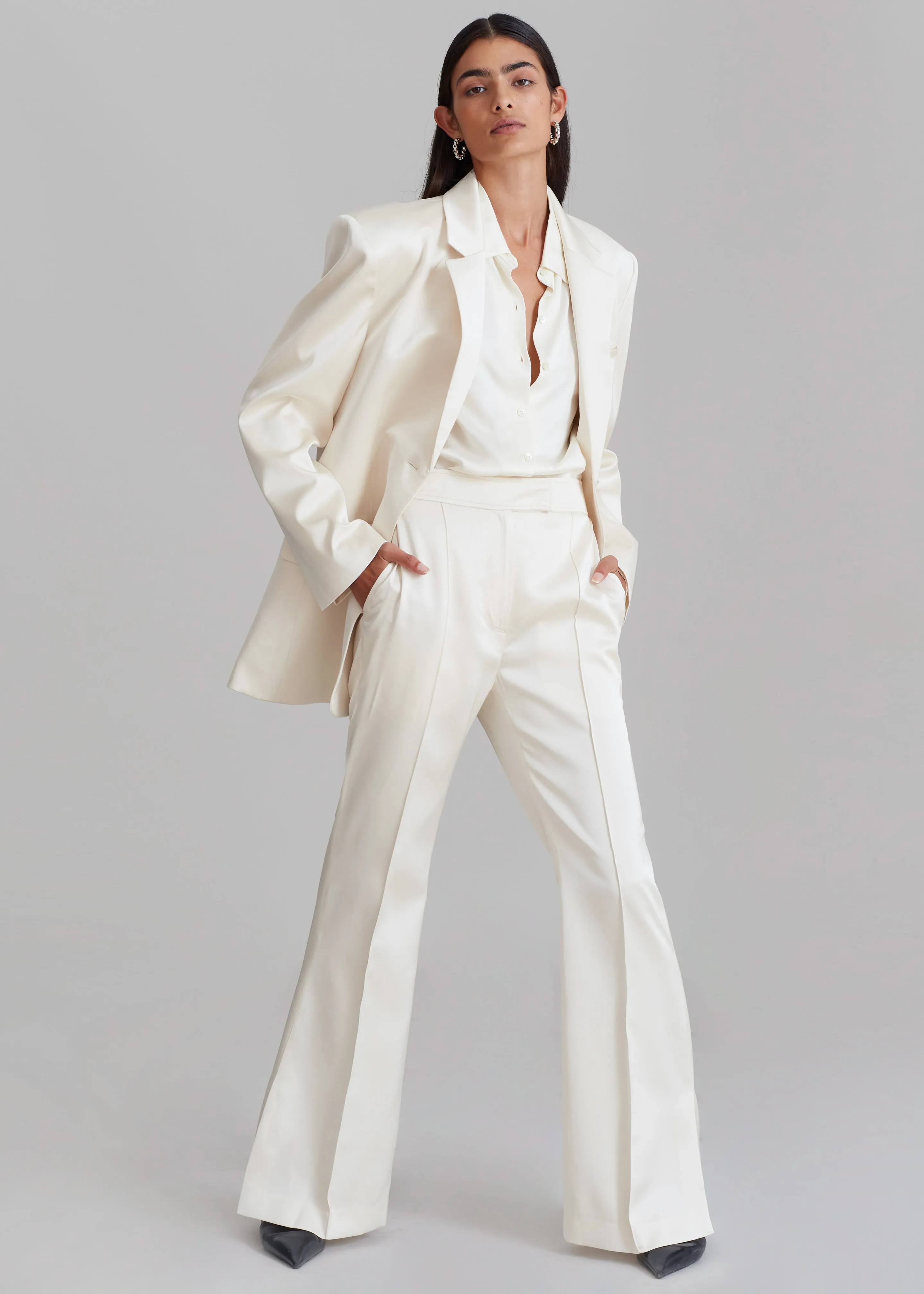 Angelica Flare Pants - Ivory sold by Frankie Shop