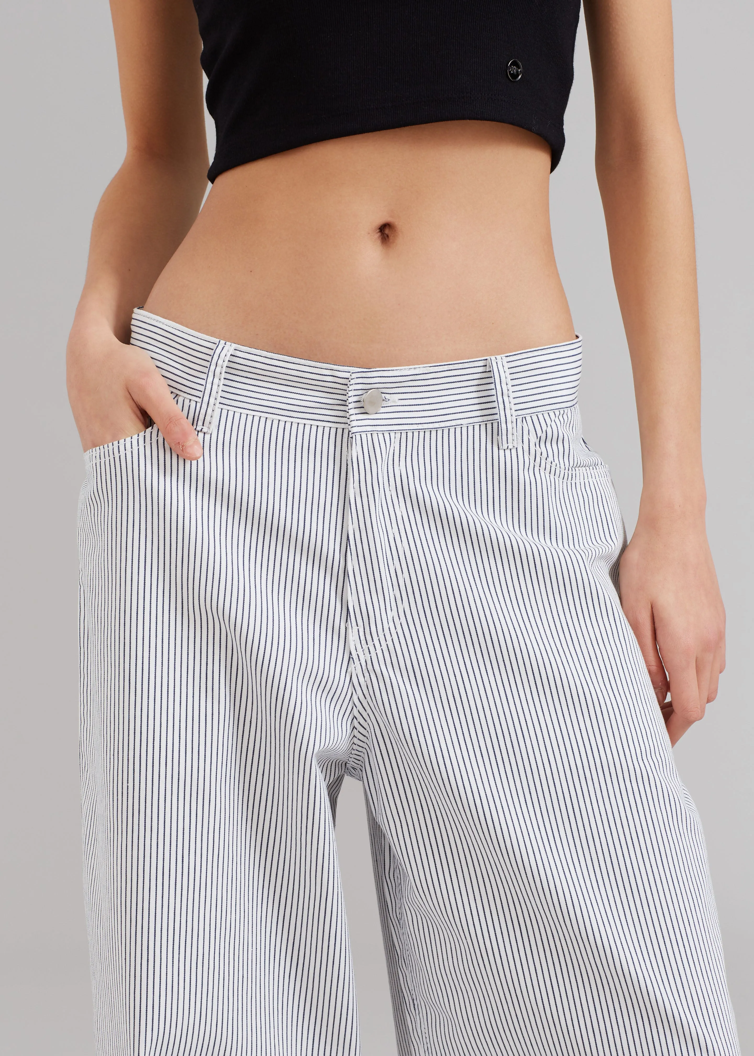 Kaline White Pants - Navy Stripe sold by Frankie Shop product image thumbnail 2