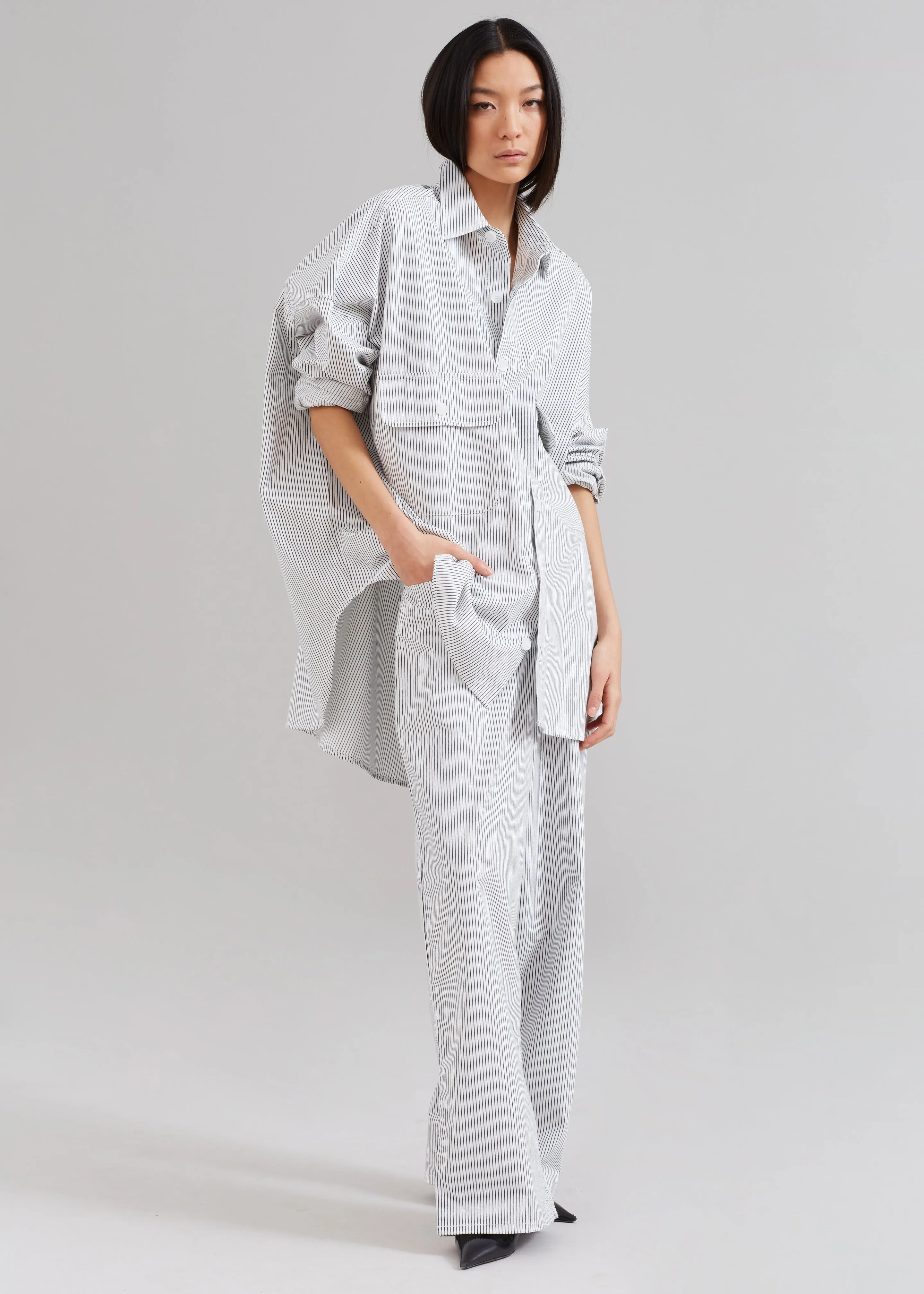 Kaline White Pants - Navy Stripe sold by Frankie Shop product image thumbnail 3