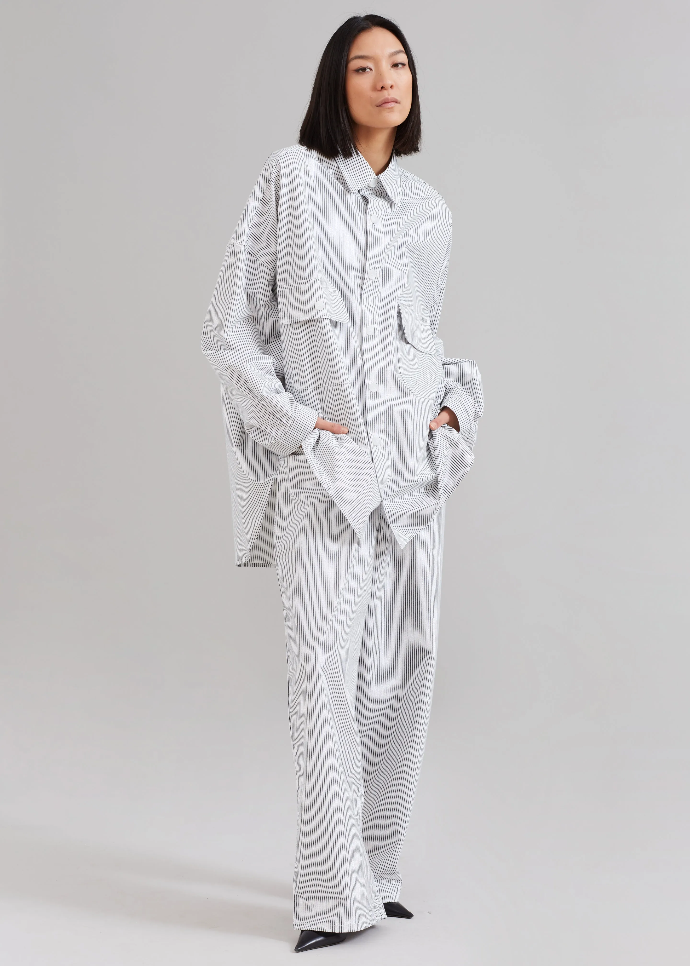 Kaline White Pants - Navy Stripe sold by Frankie Shop product image thumbnail 5