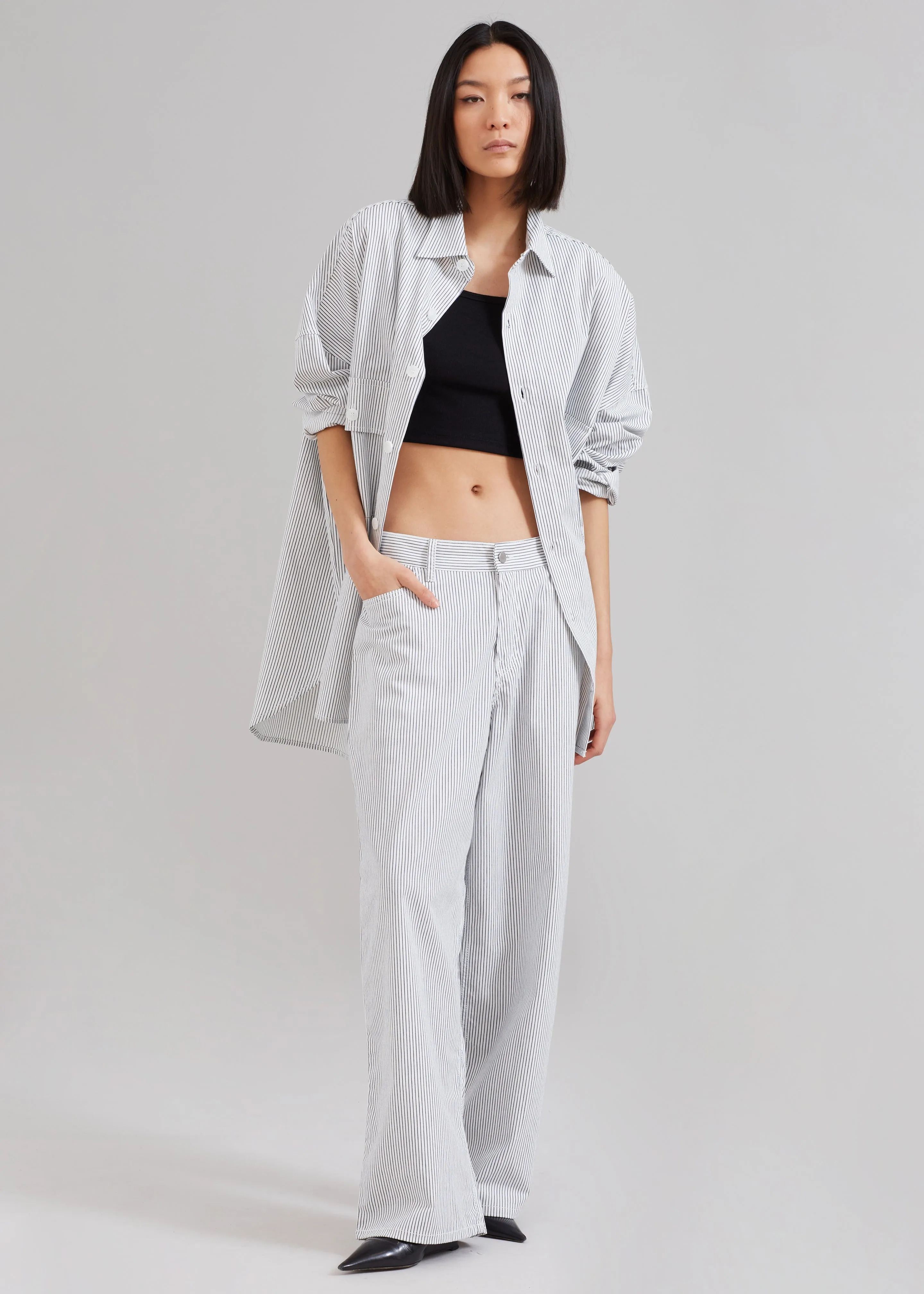 Kaline White Pants - Navy Stripe sold by Frankie Shop