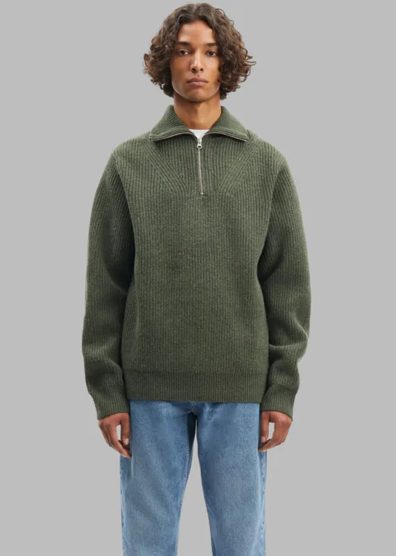Samsøe Samsøe Jacks Half Zip Pullover - Climbing Ivy sold by Frankie Shop