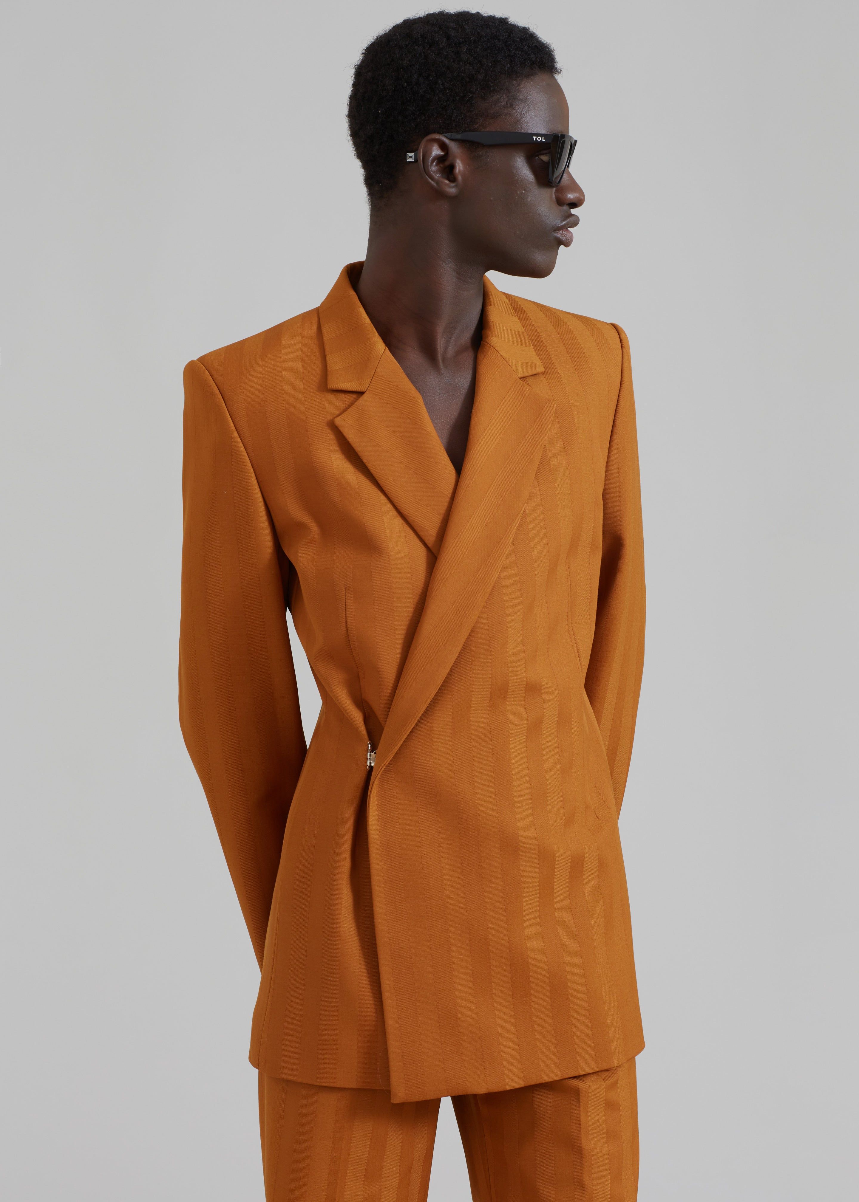 EGONLab Egonic Doubled Breasted Jacket - Orange Stripes Wool sold by Frankie Shop