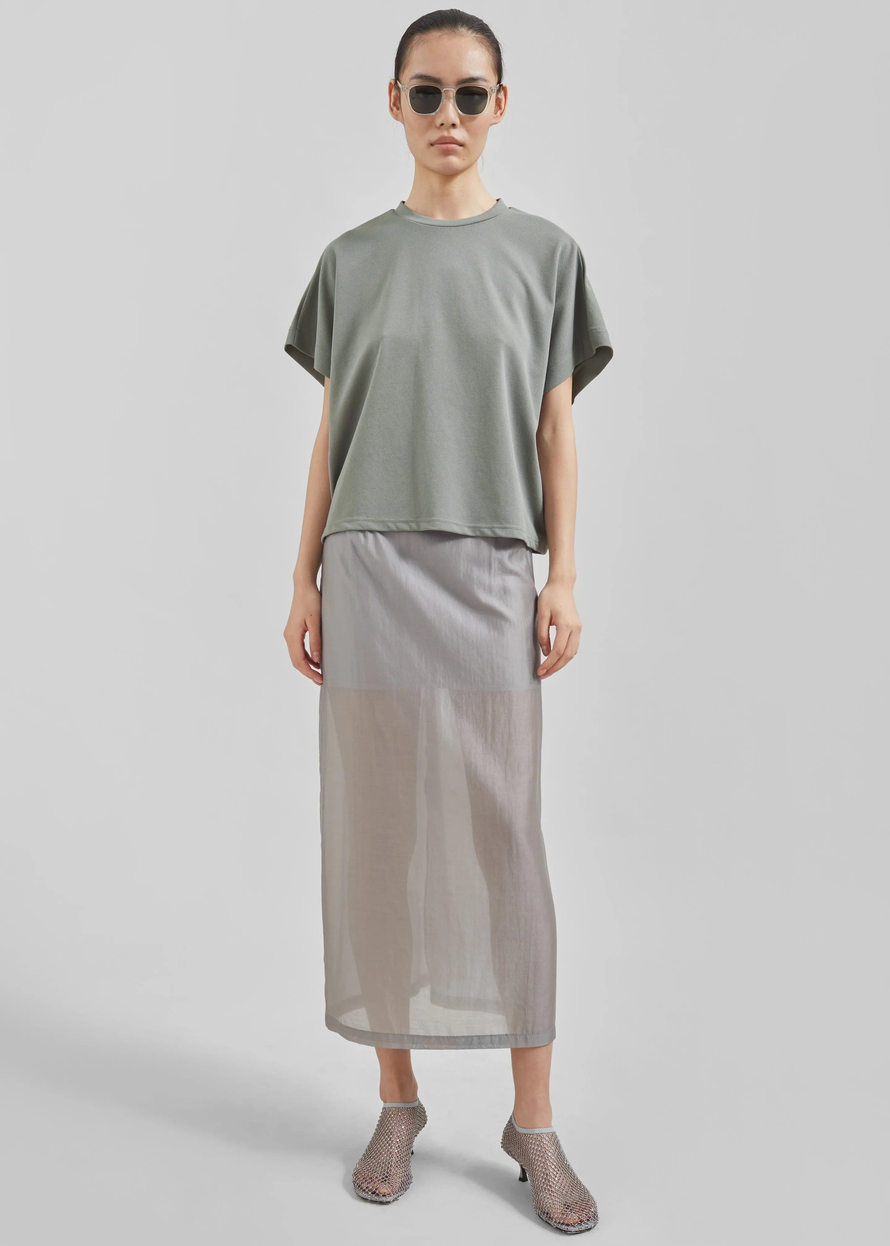 Aster Boxy T-Shirt - Khaki sold by Frankie Shop product image thumbnail 2