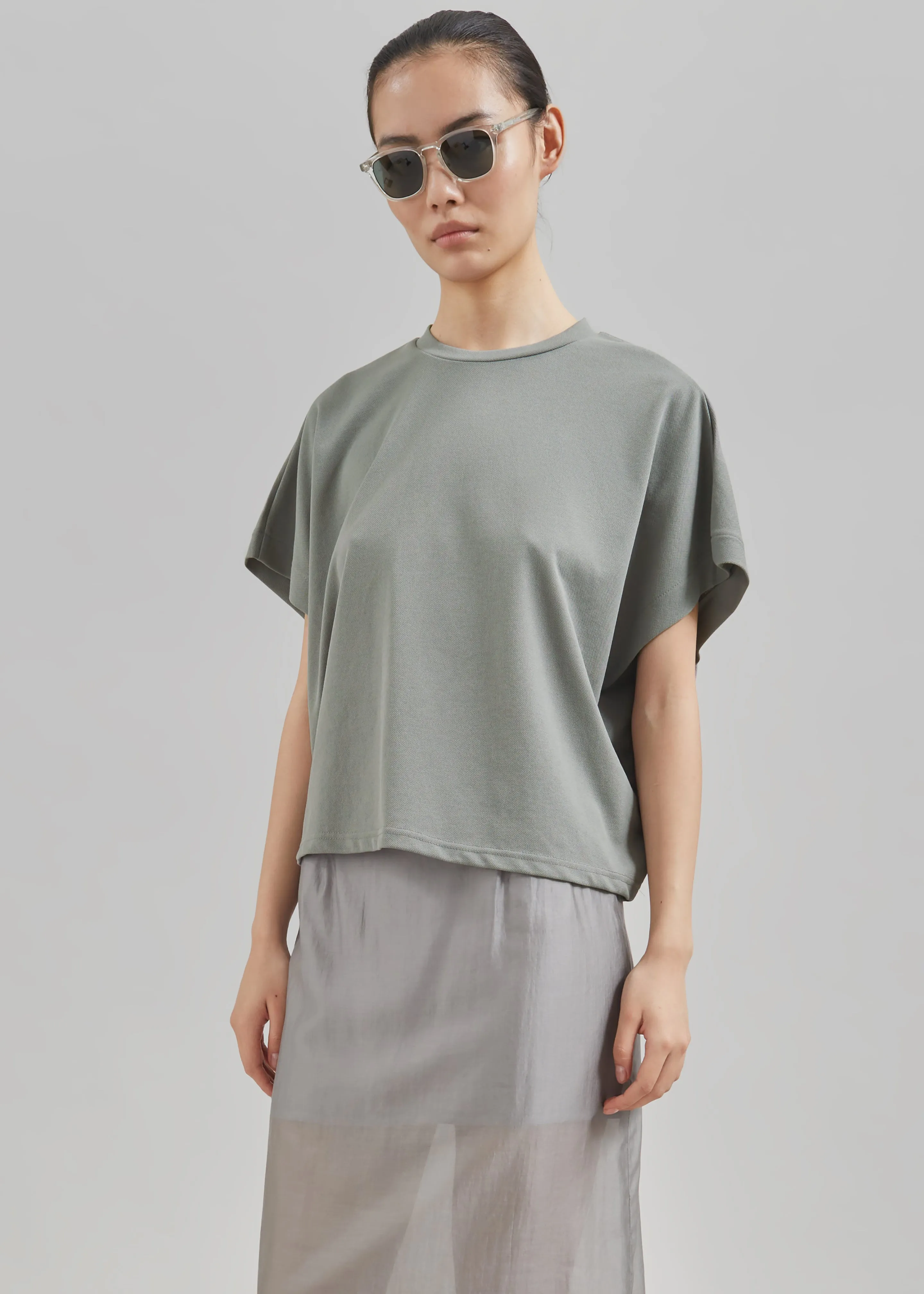 Aster Boxy T-Shirt - Khaki sold by Frankie Shop product image thumbnail 5