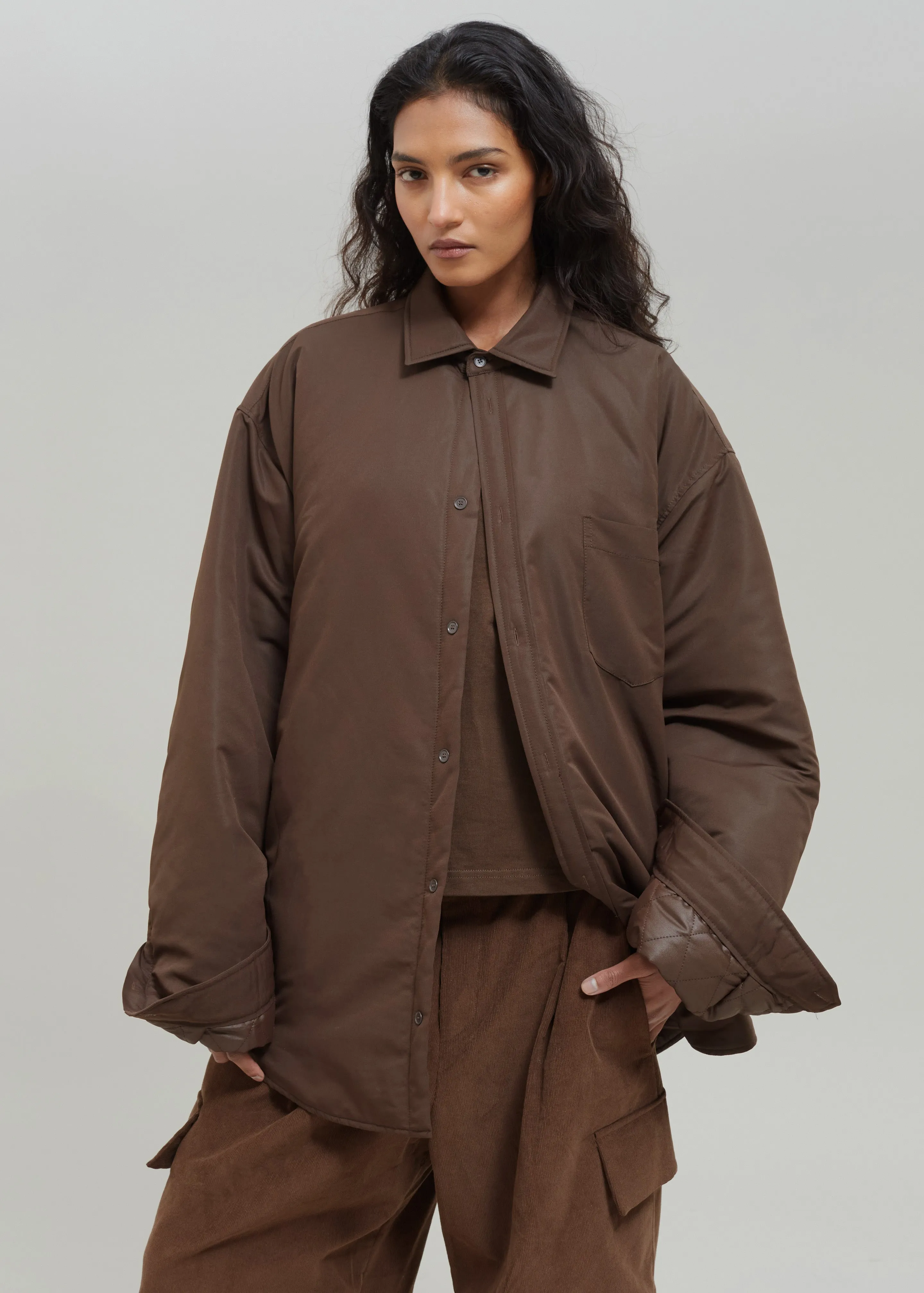 Dean Padded Shirt Jacket - Brown sold by Frankie Shop product image thumbnail 3