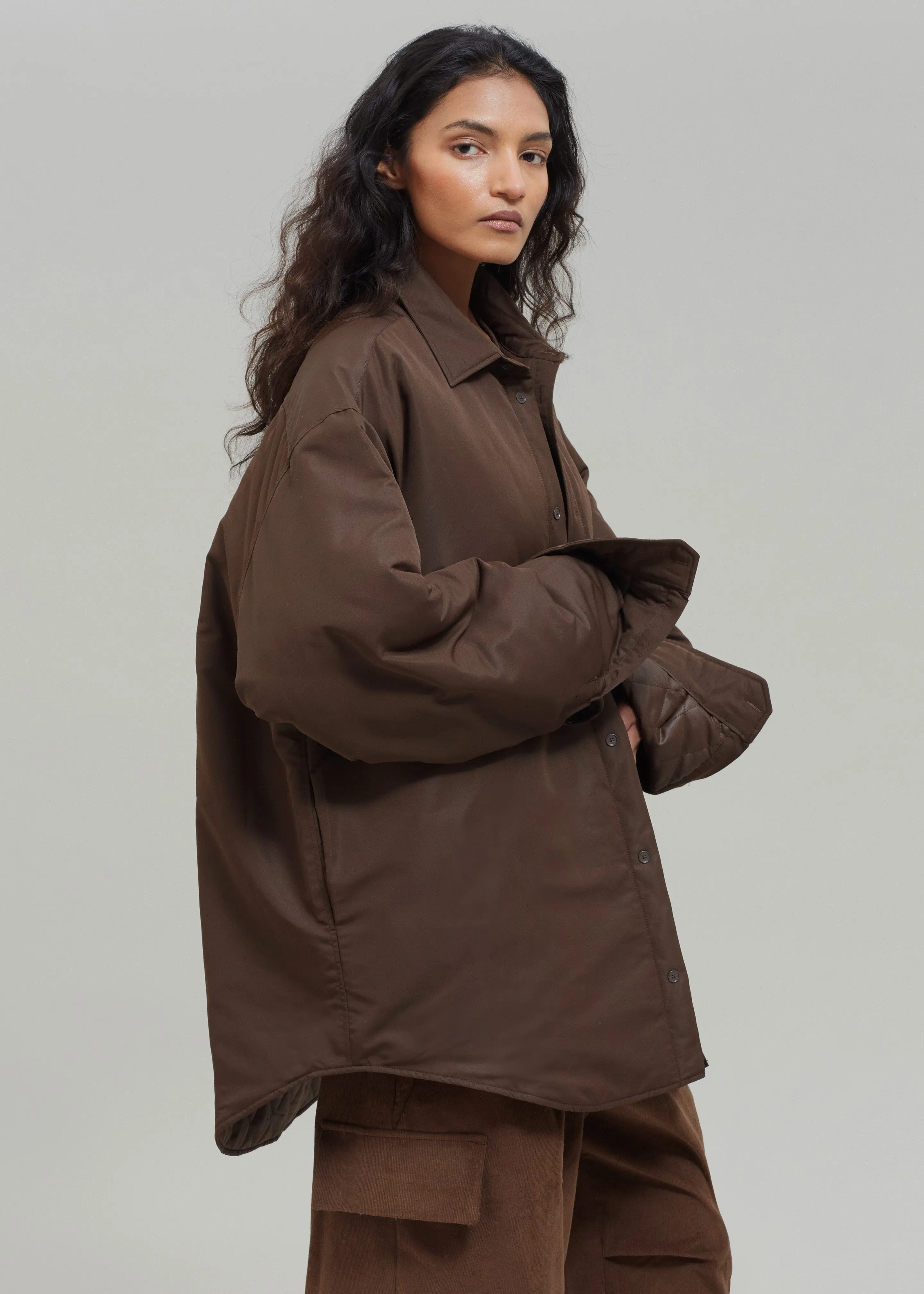 Dean Padded Shirt Jacket - Brown sold by Frankie Shop product image thumbnail 4