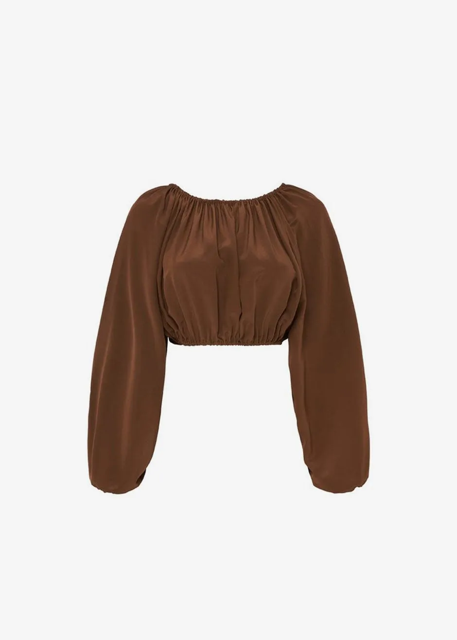 Matteau Voluminous Cropped Blouse - Pecan sold by Frankie Shop product image thumbnail 5