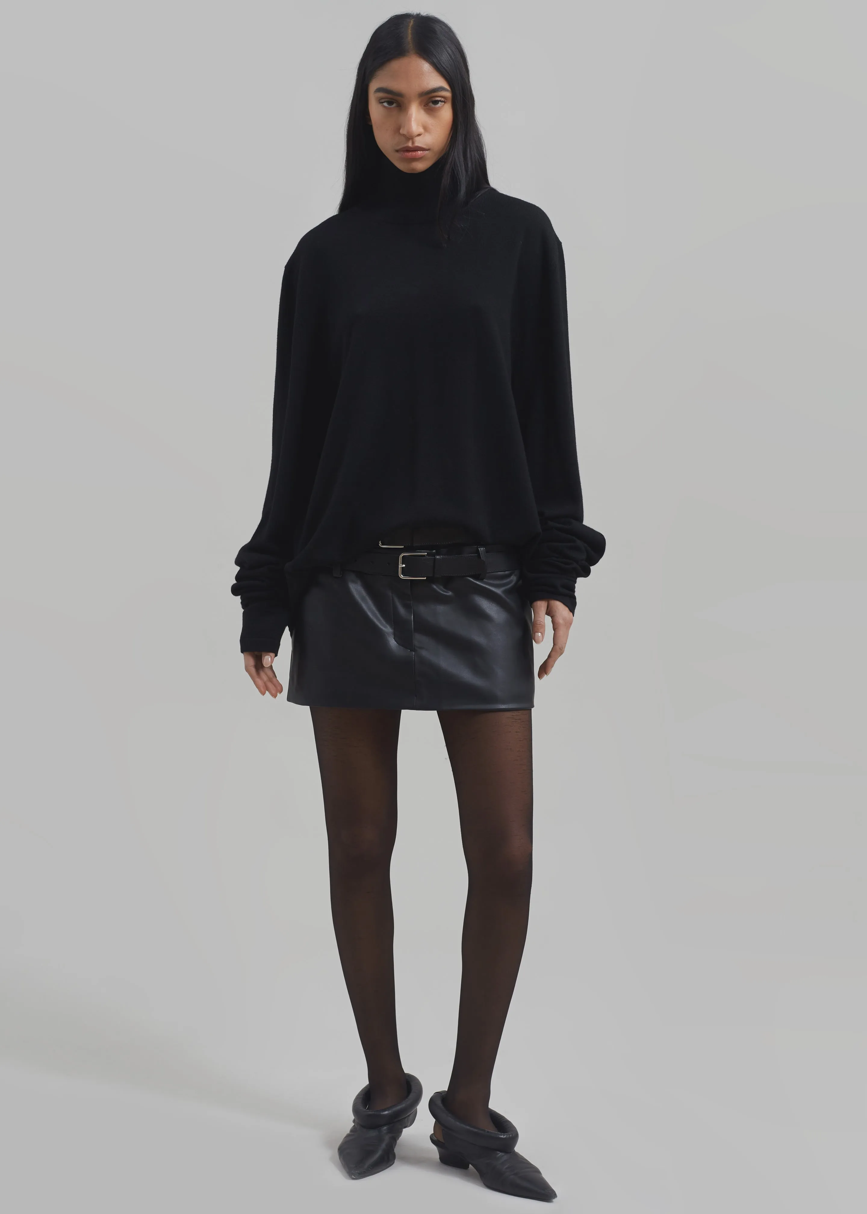 Lola Faux Leather Mini Skirt - Black sold by Frankie Shop