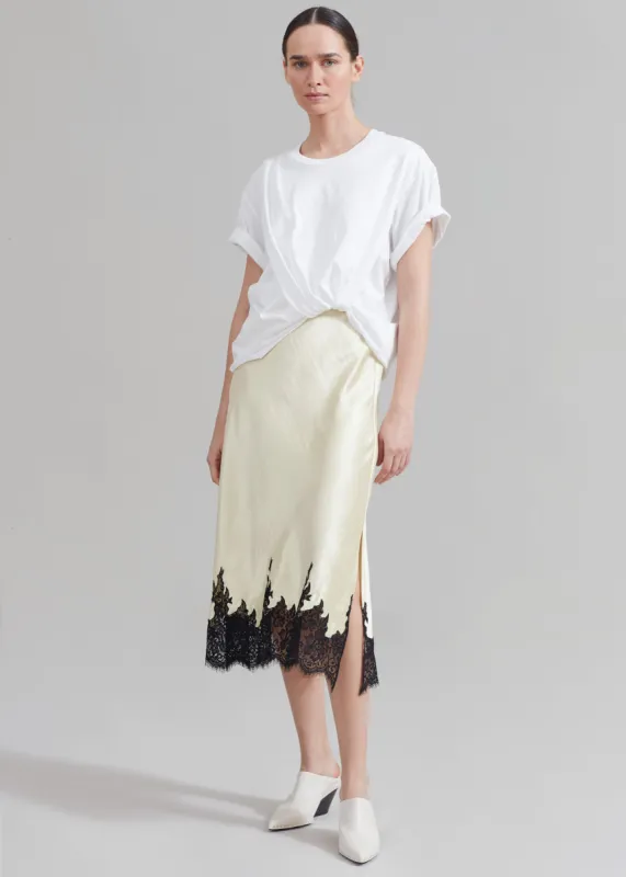 3.1 Phillip Lim Draped T-Shirt Slip Combo Dress - White-Butter Multi sold by Frankie Shop