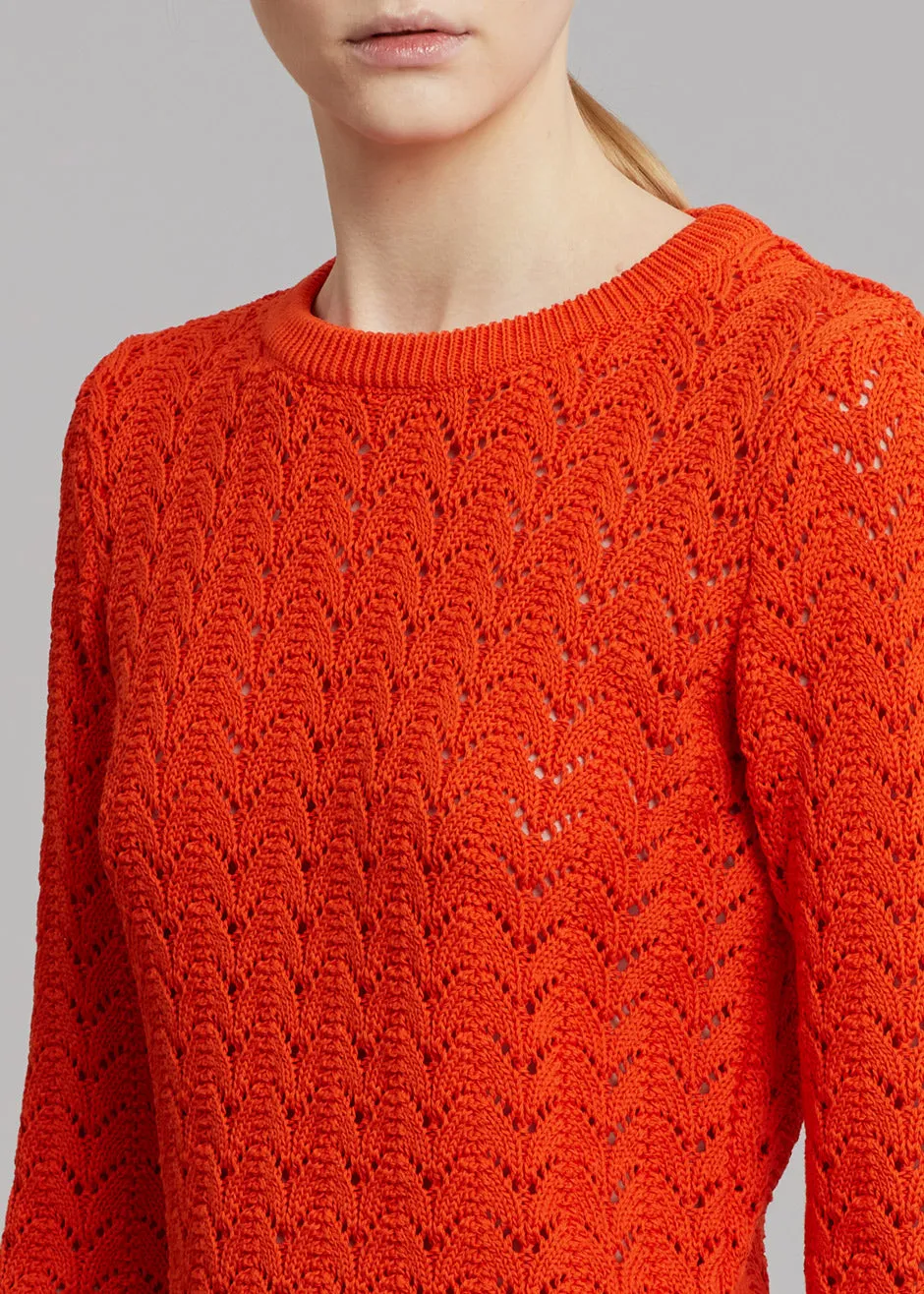 JW Anderson Frill Long Sleeve Crochet Dress - Orange sold by Frankie Shop product image thumbnail 4