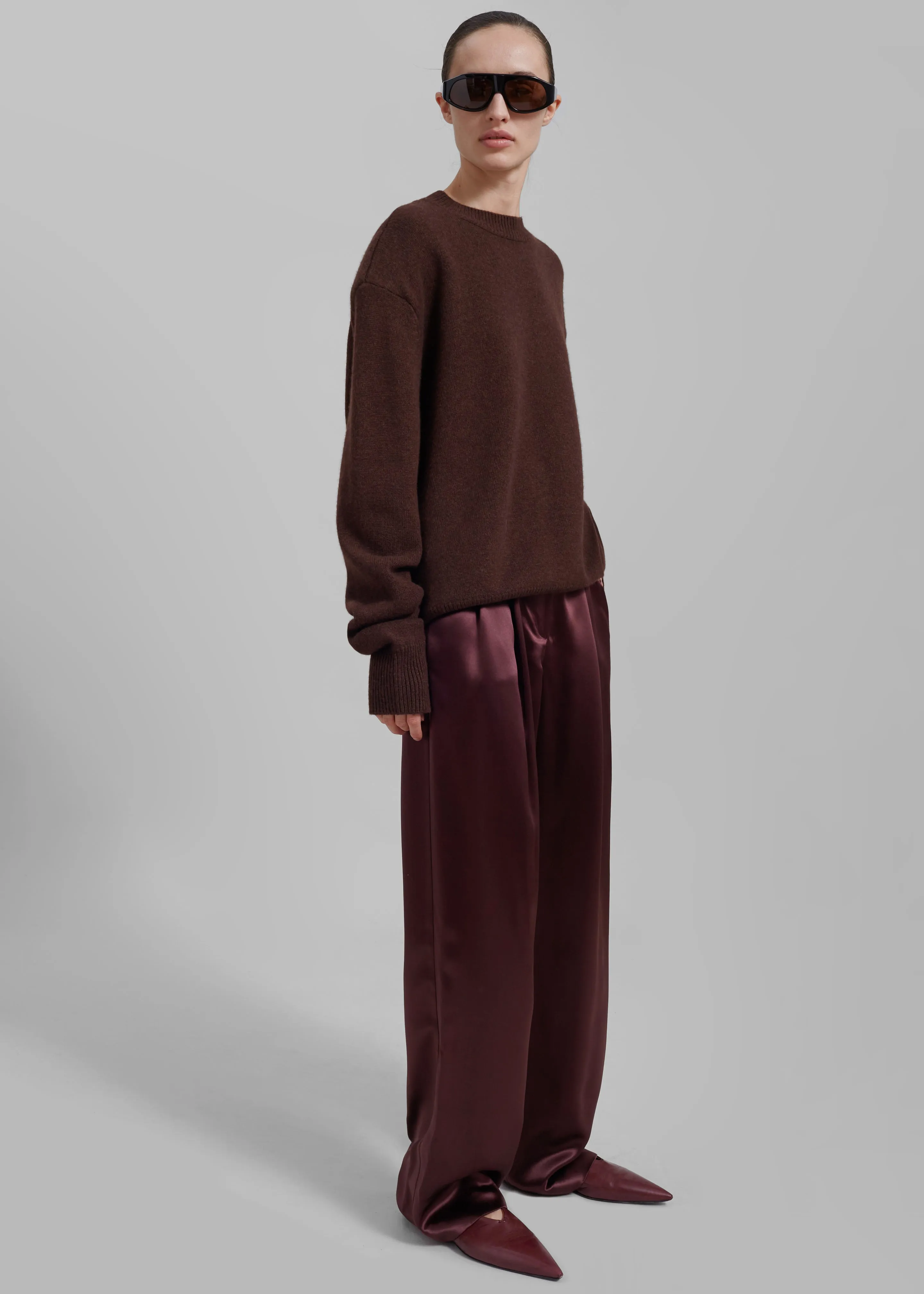 Loulou Studio Vione Pants - Midnight Bordeaux sold by Frankie Shop product image thumbnail 2