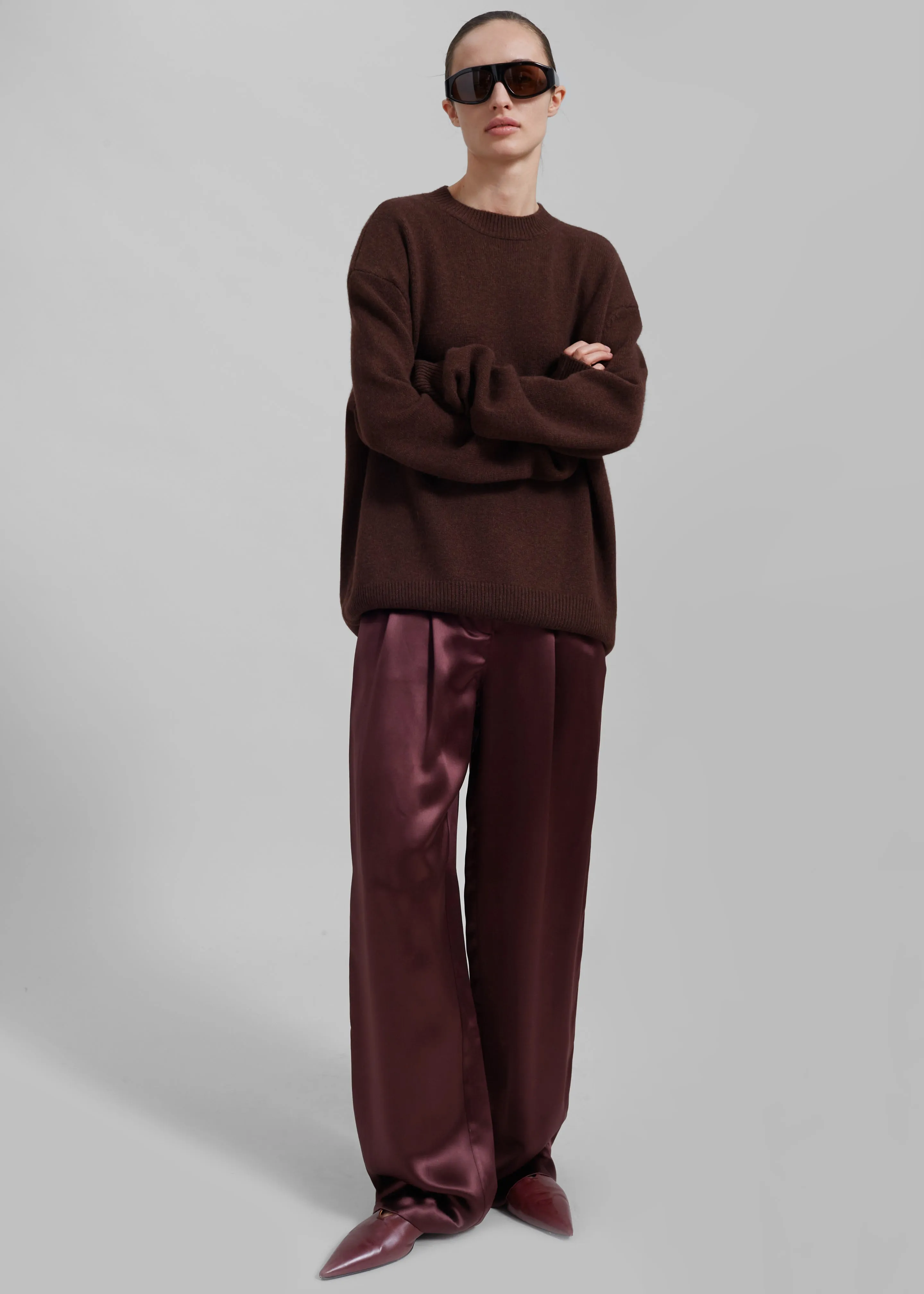 Loulou Studio Vione Pants - Midnight Bordeaux sold by Frankie Shop product image thumbnail 3