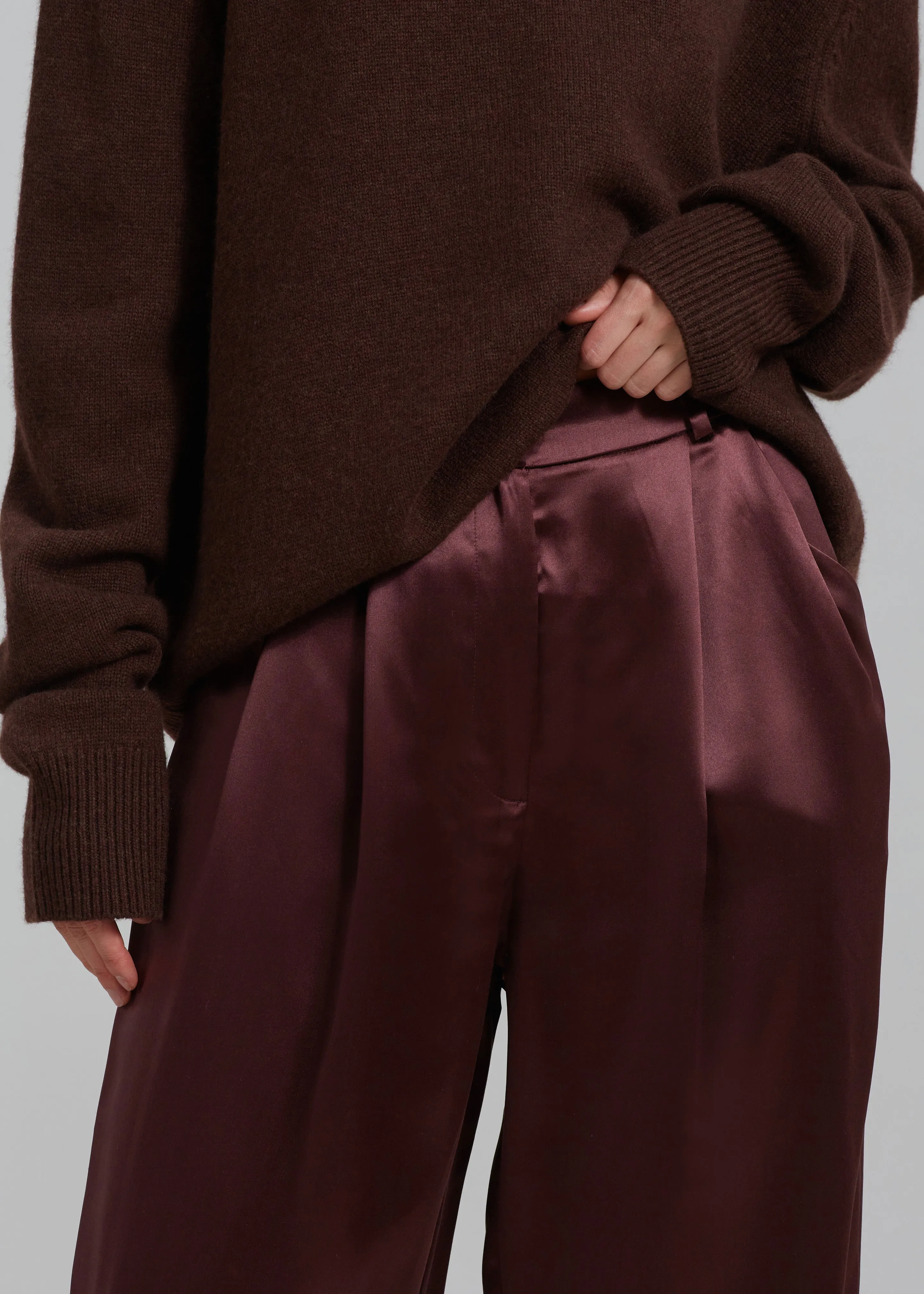 Loulou Studio Vione Pants - Midnight Bordeaux sold by Frankie Shop product image thumbnail 4