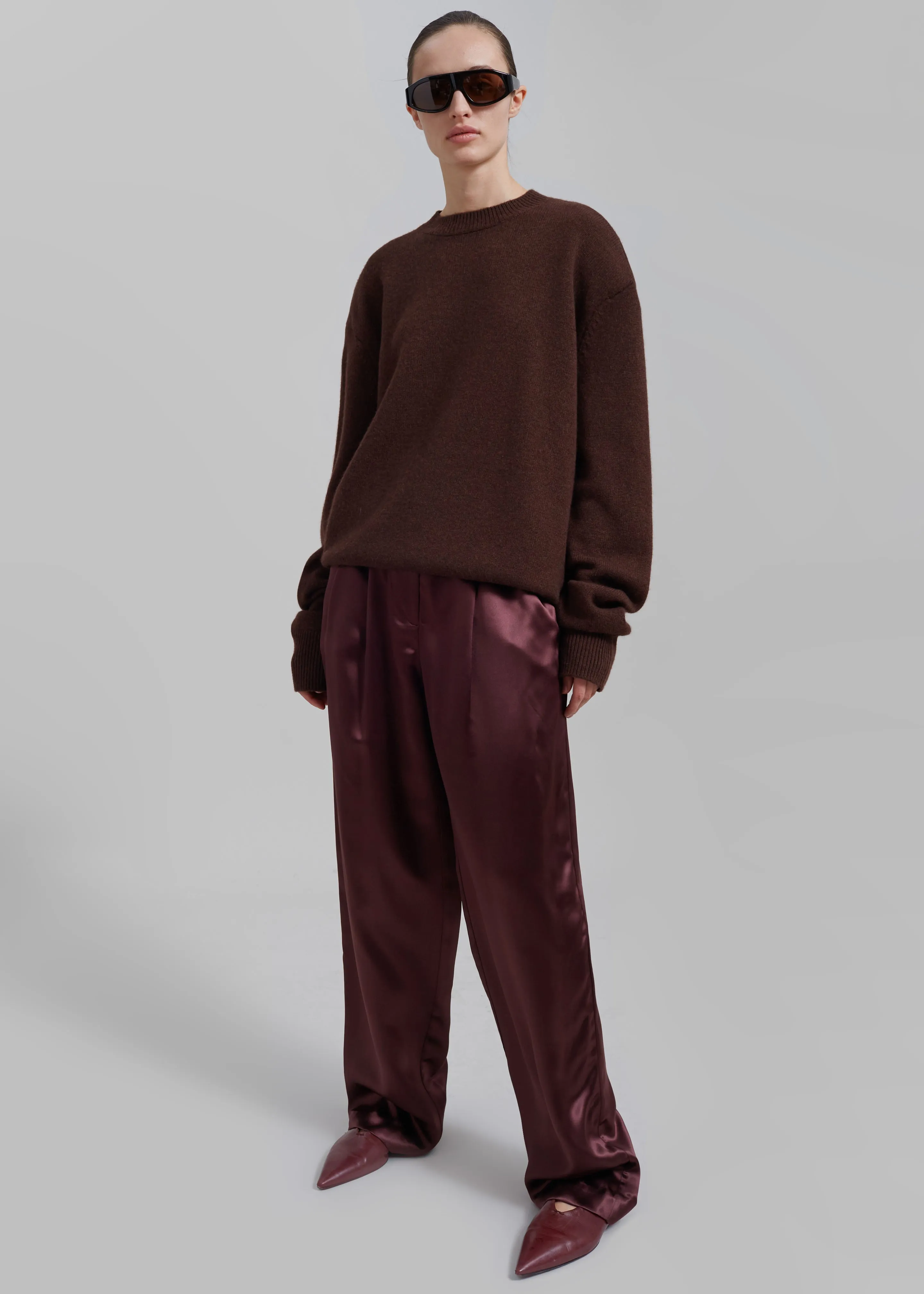 Loulou Studio Vione Pants - Midnight Bordeaux sold by Frankie Shop product image thumbnail 5