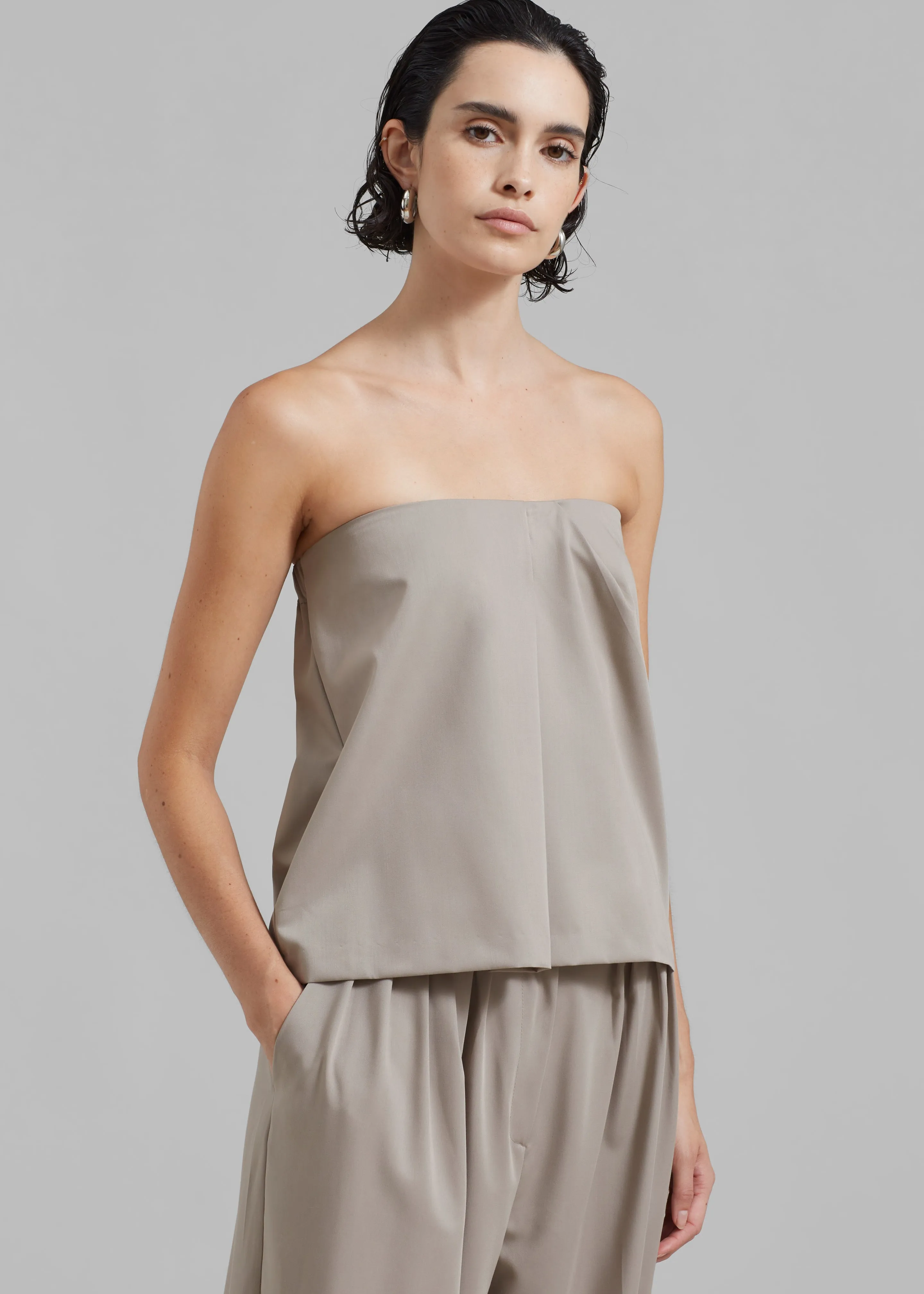 Catalina Tube Top - Grey sold by Frankie Shop