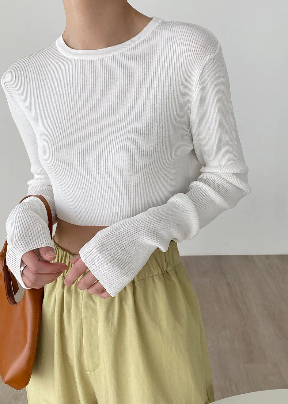 Kaz Cropped Knit Top - White sold by Frankie Shop product image thumbnail 5